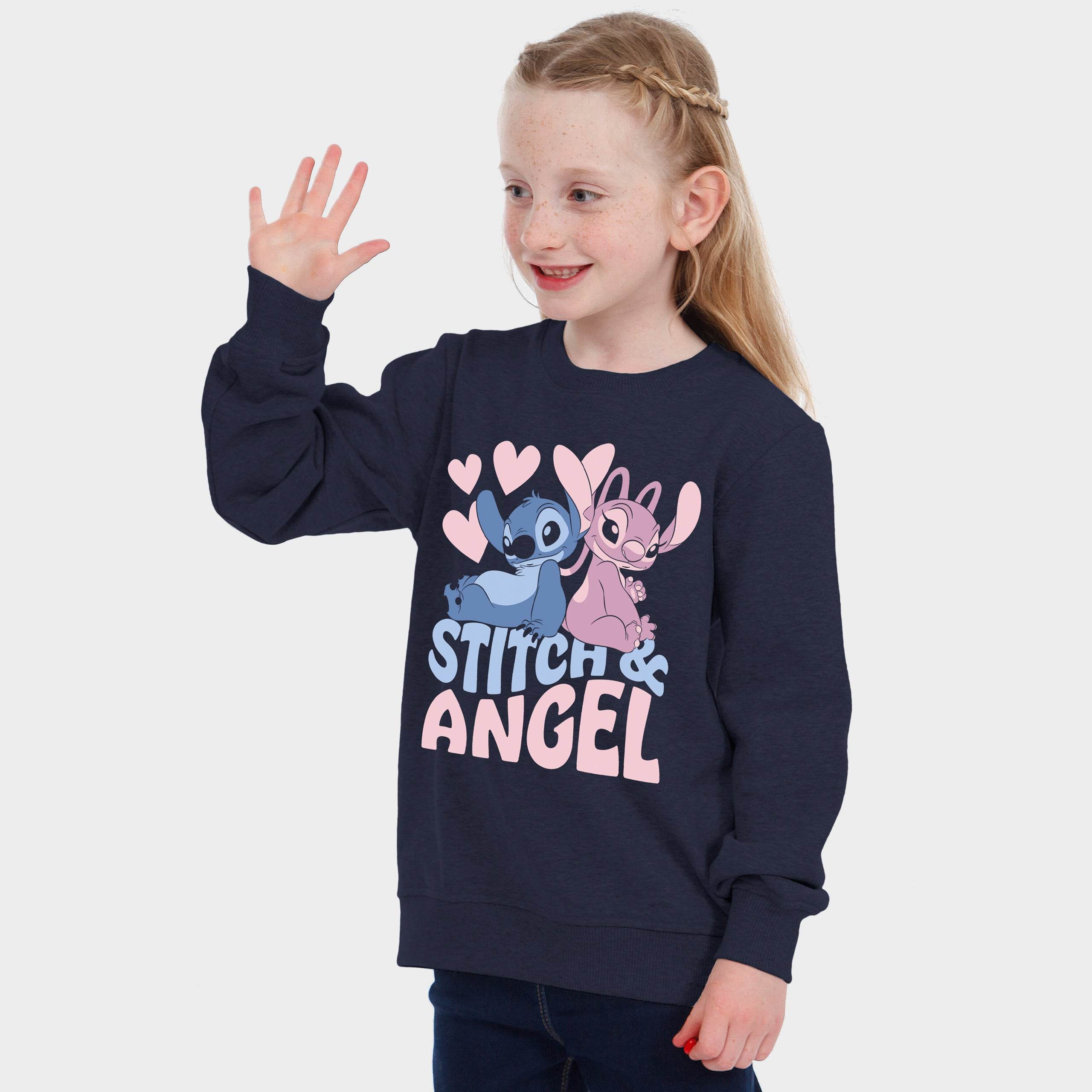 Lilo And Stitch Sweatshirt - Navy Stitch And Angel Hearts - Character.com