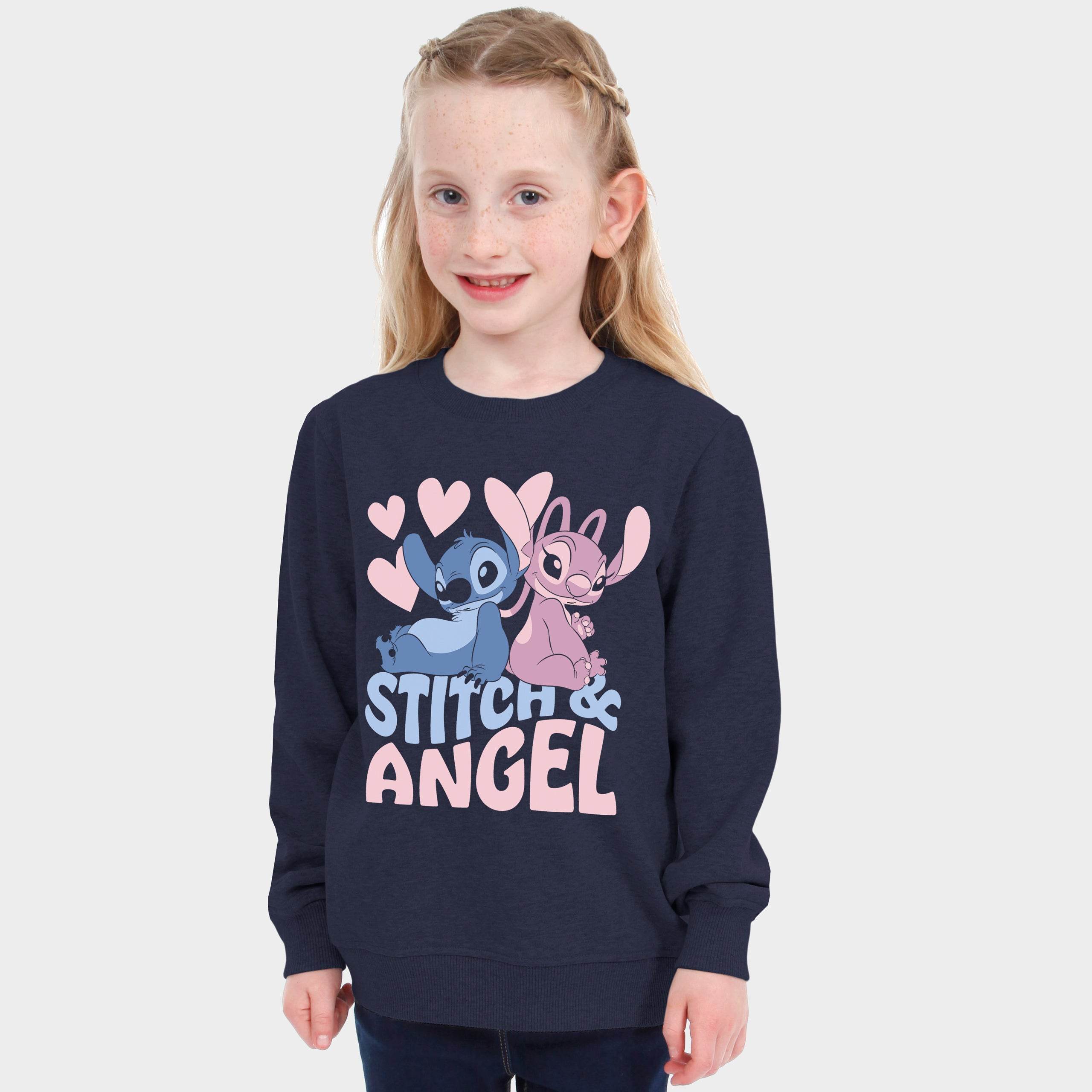 Lilo And Stitch Sweatshirt - Navy Stitch And Angel Hearts - Character.com