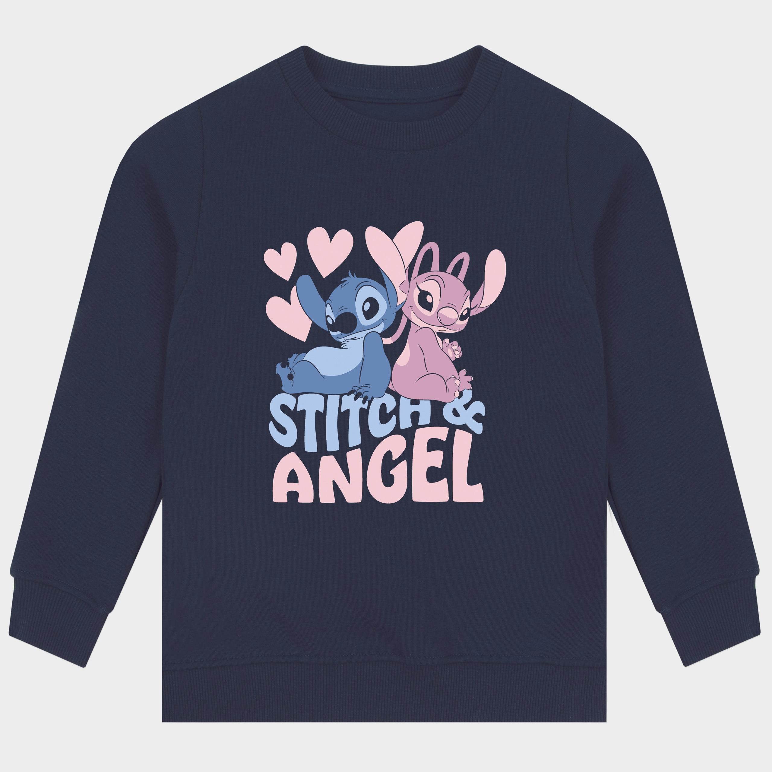 Lilo And Stitch Sweatshirt - Navy Stitch And Angel Hearts - Character.com