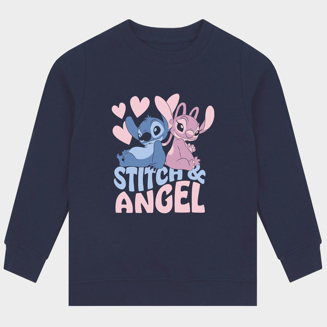Lilo And Stitch Sweatshirt - Navy Stitch And Angel Hearts - Character.com