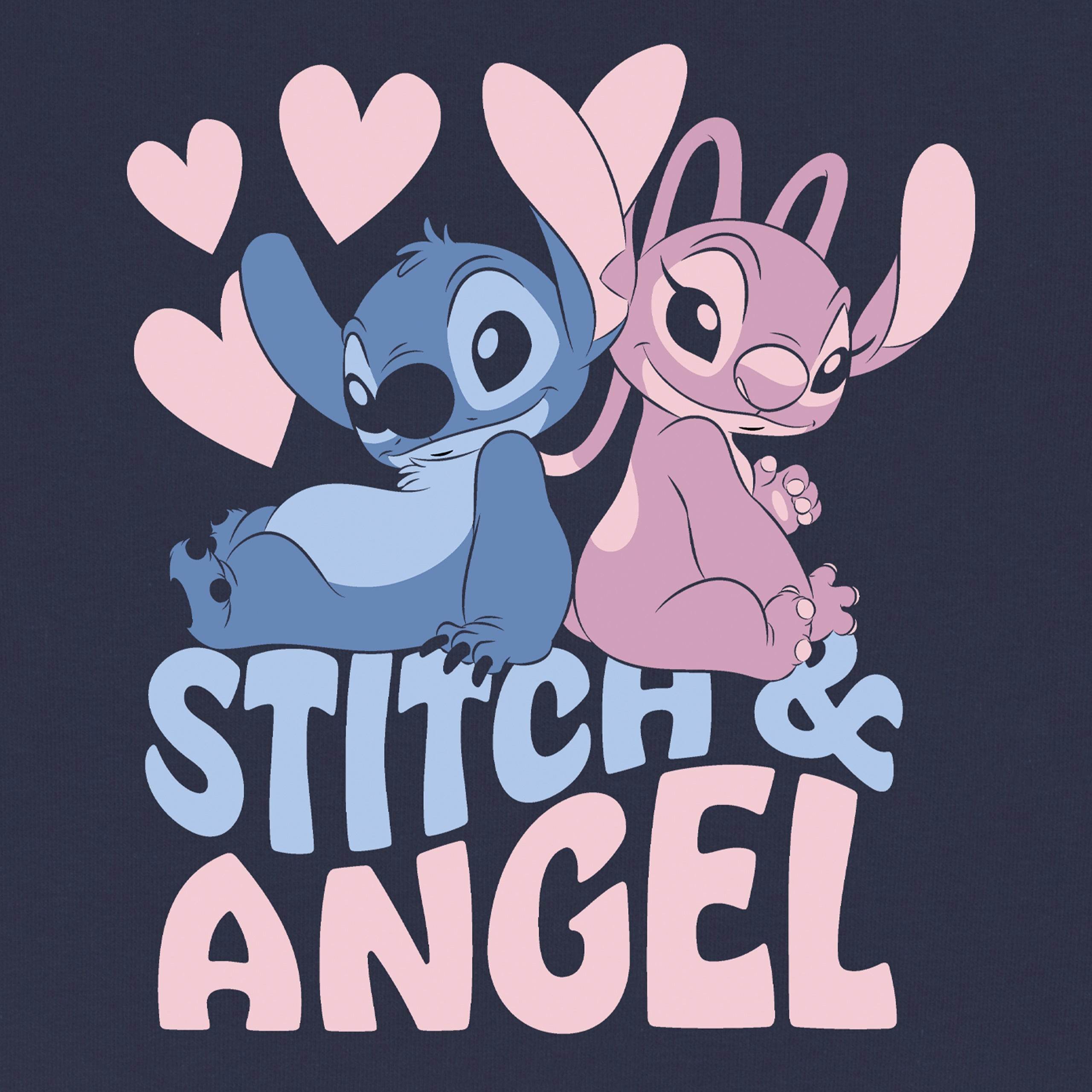 Lilo And Stitch Sweatshirt - Navy Stitch And Angel Hearts - Character.com