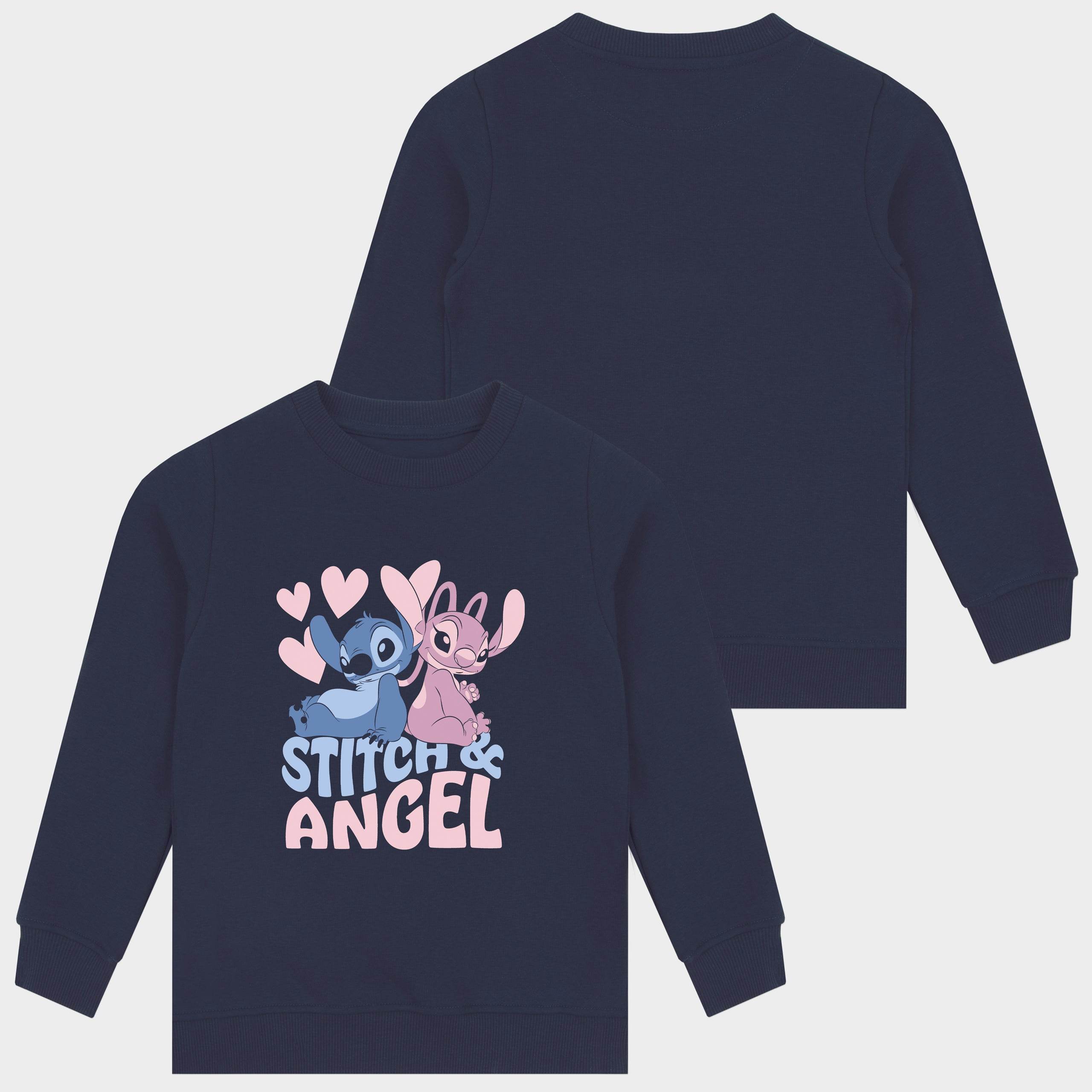 Lilo And Stitch Sweatshirt - Navy Stitch And Angel Hearts - Character.com