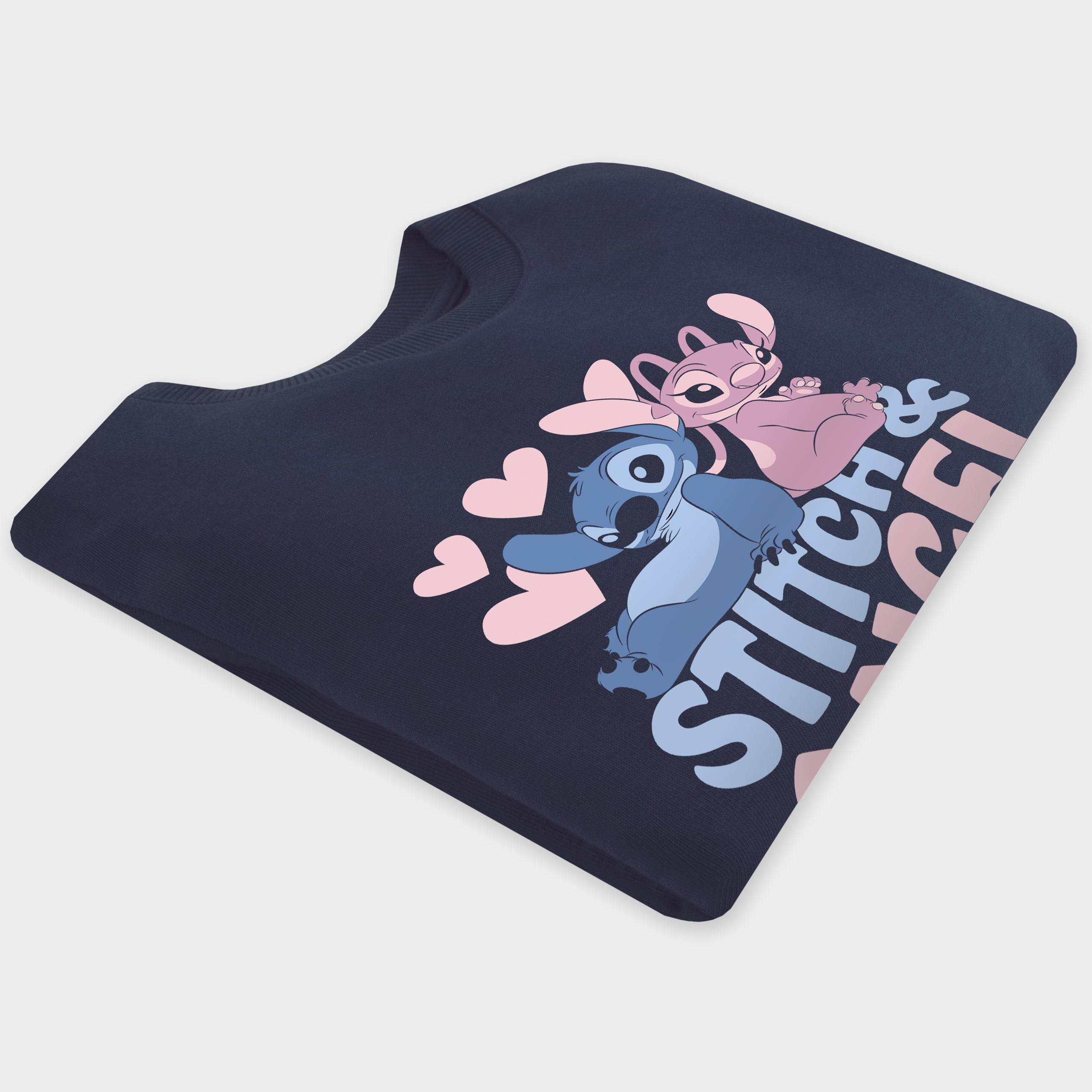 Lilo And Stitch Sweatshirt - Navy Stitch And Angel Hearts - Character.com