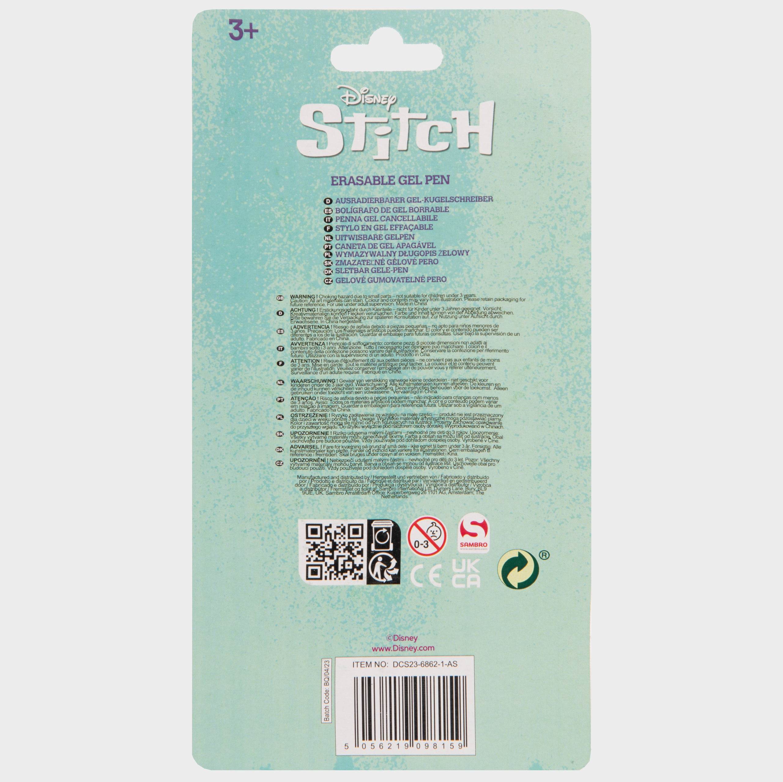 Disney Stitch 3-Pack Erasable Gel Pens - Character.com