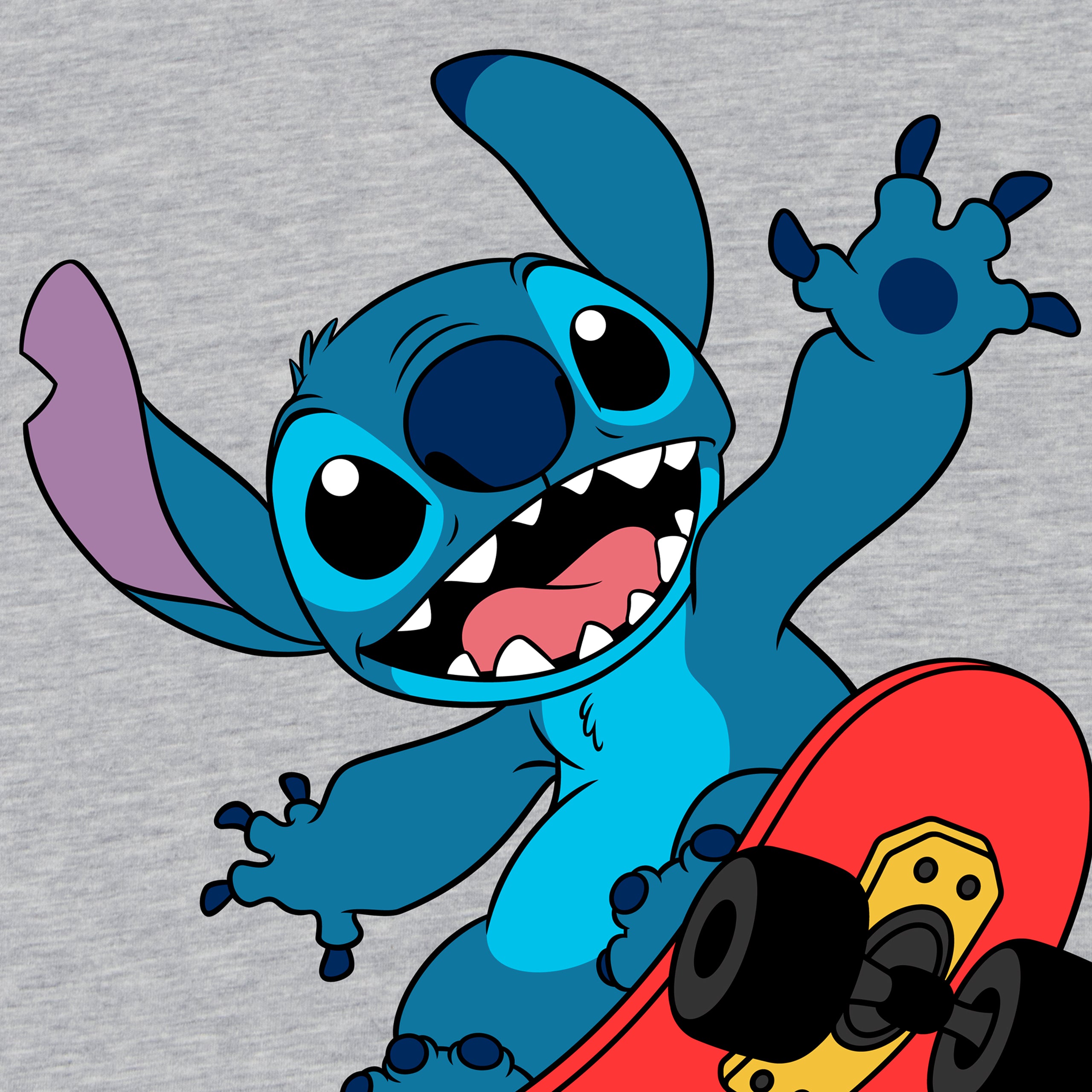 Lilo & Stitch Short Sleeve Grey Skater Stitch T-Shirt