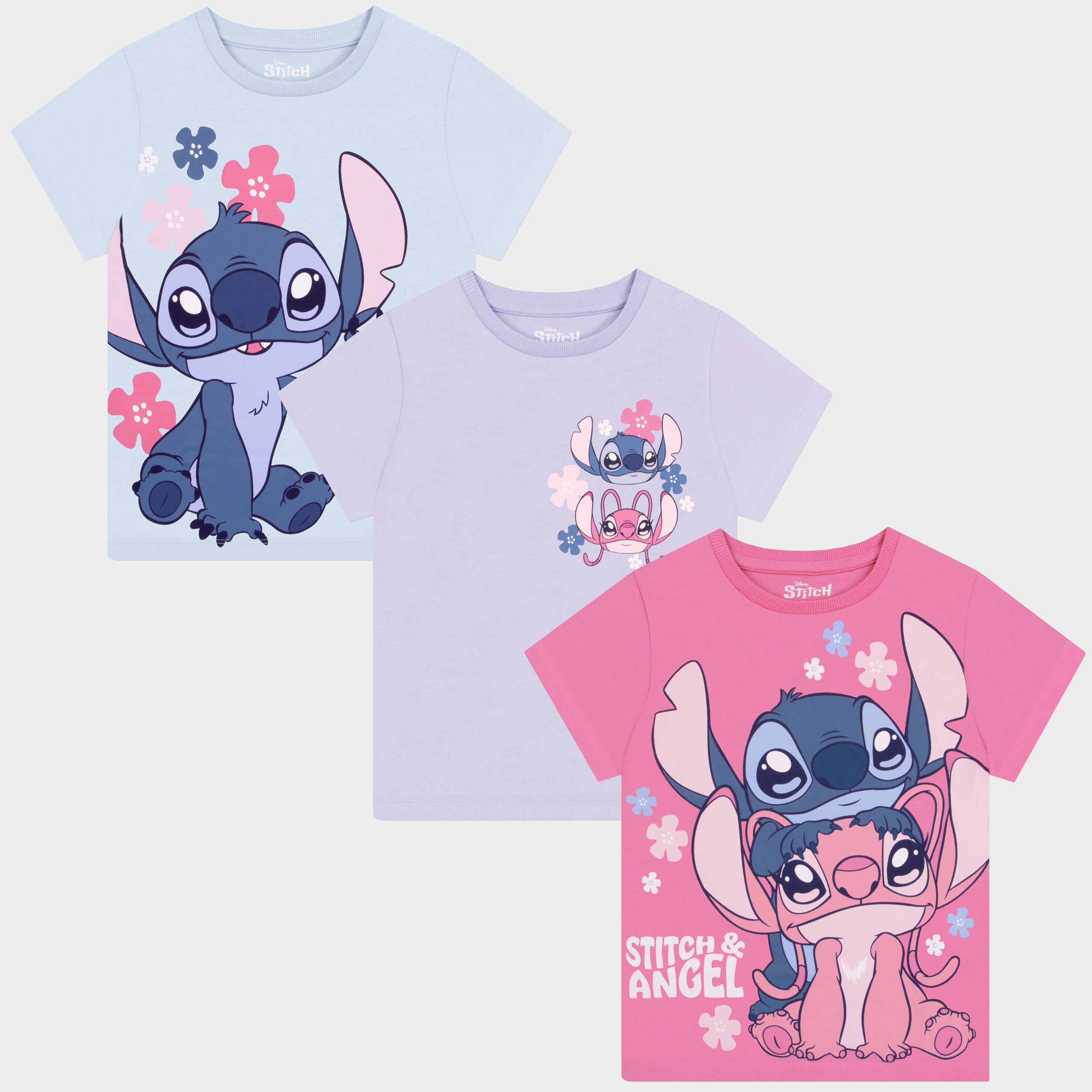 Disney Stitch And Angel 3 Pack T-Shirts