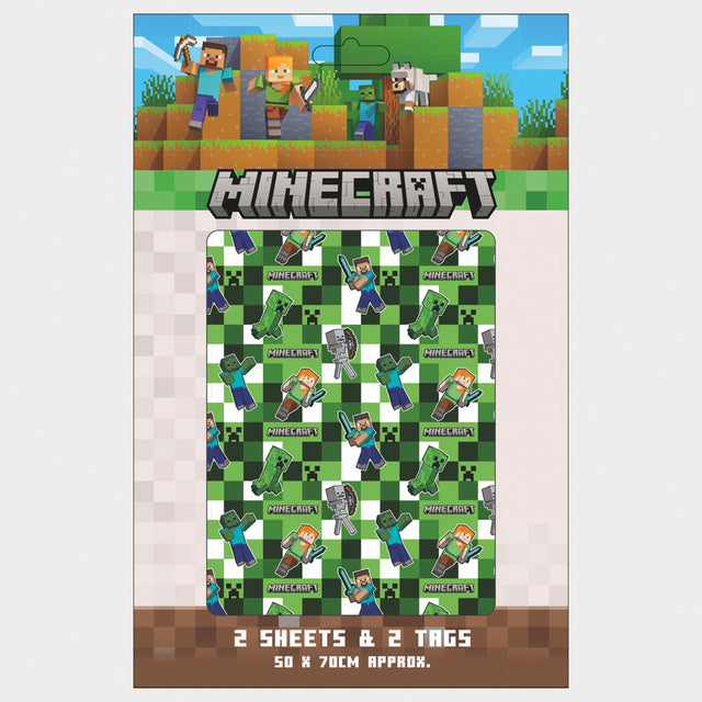 Minecraft Gift Wrap And Tags