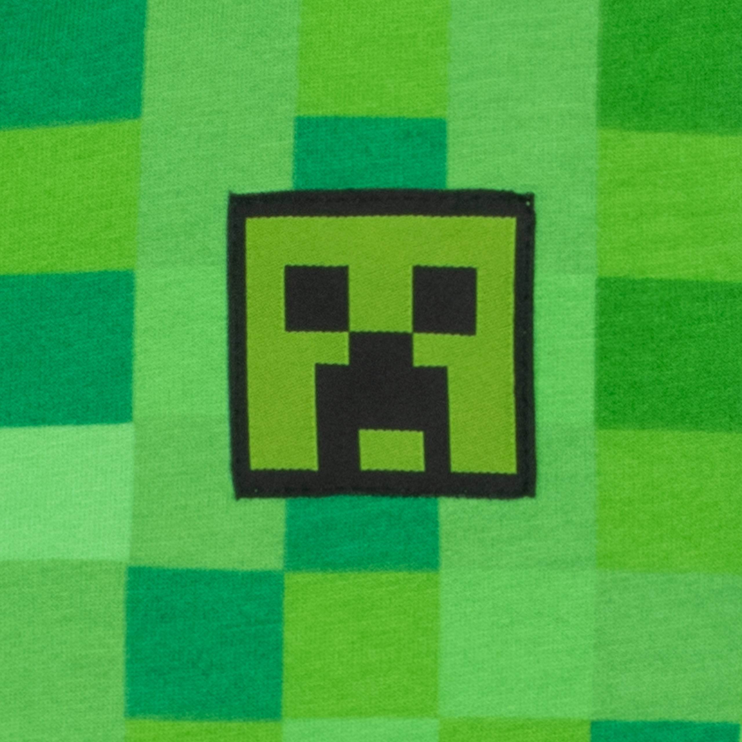 Minecraft Boys Hoodie Green Creeper Zip Up Jumper 100% Cotton