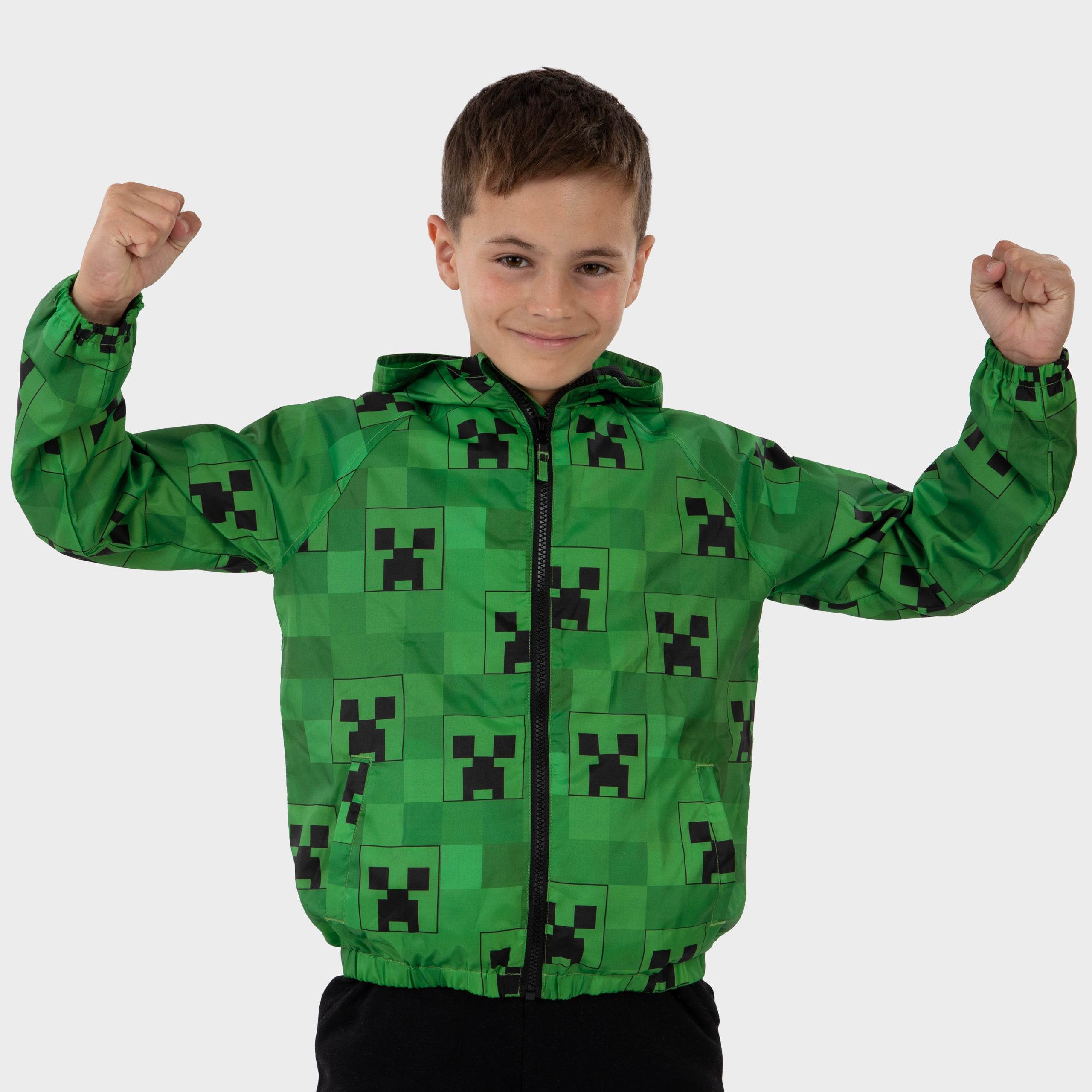 Minecraft Creeper Rain Coat - Green - Character.com