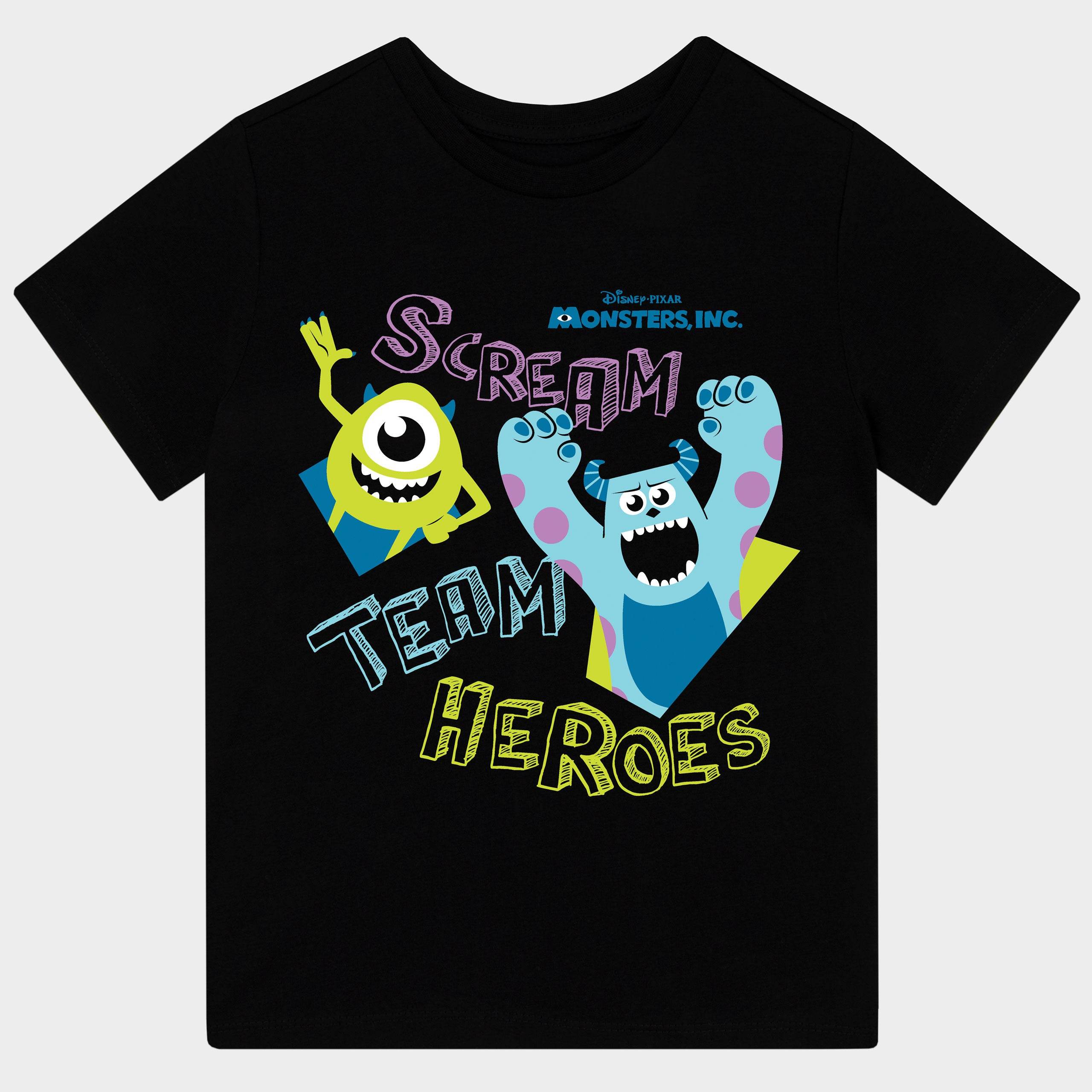 Monsters Inc T-Shirt - Black Scream Team Heroes - Character.com