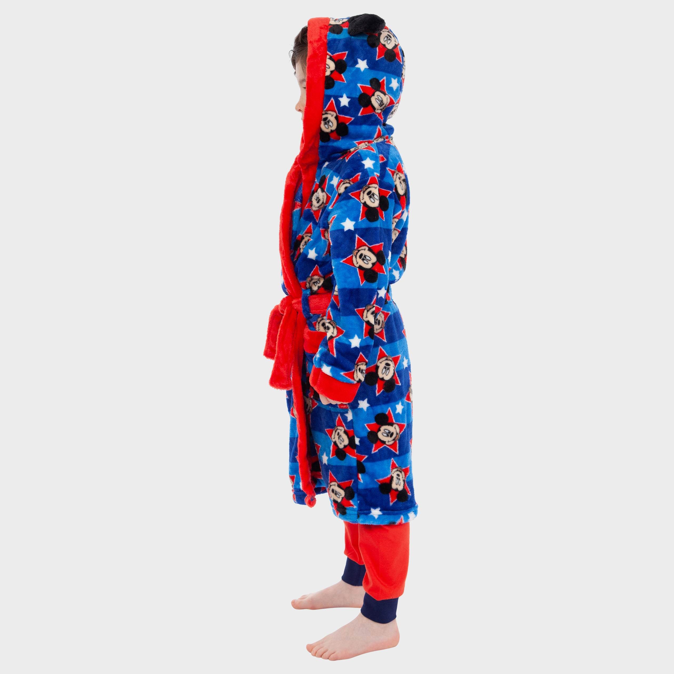 Mickey Mouse Boys Dressing Gown | Super Soft Fleece | Disney Robe 3D Ears Character.com Mickey Mouse Boys Dressing Gown | Super Soft Fleece | Disney Robe 3D Ears Character.com