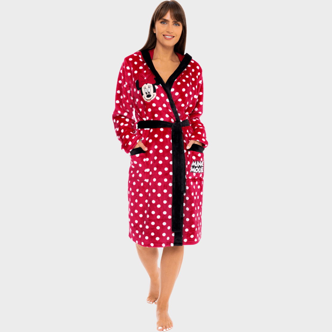 Minnie Mouse Mickey Mouse Dressing Gown Minnie Mouse Womens Dressing Gown Sueper Soft Fleece Red Polka Minnie Mouse Mickey Mouse Dressing Gown Minnie Mouse Womens Dressing Gown Sueper Soft Fleece Red Polka