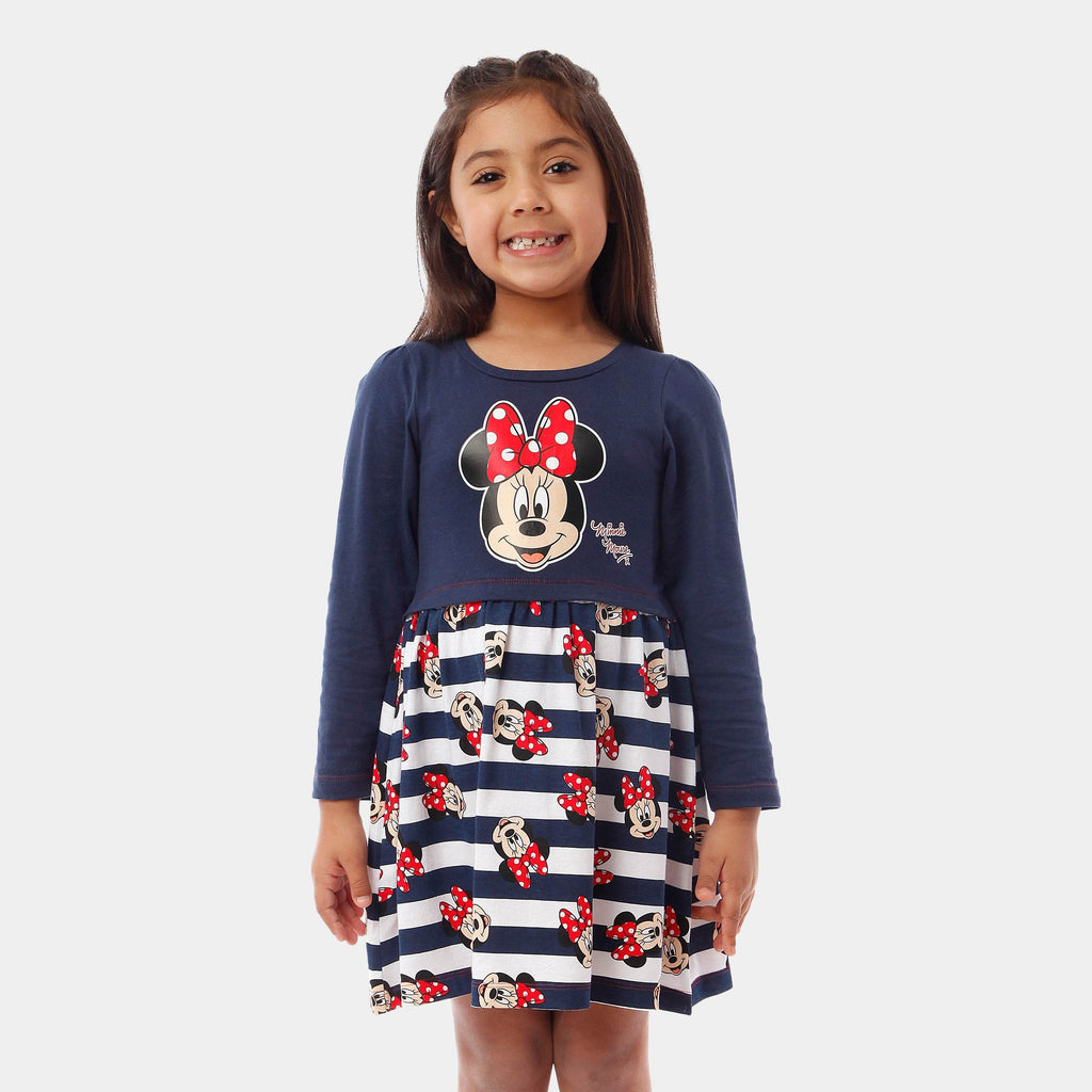 long sleeve minnie mouse dress Disney Minnie Mouse Long Sleeve Striped Dress | Girls
