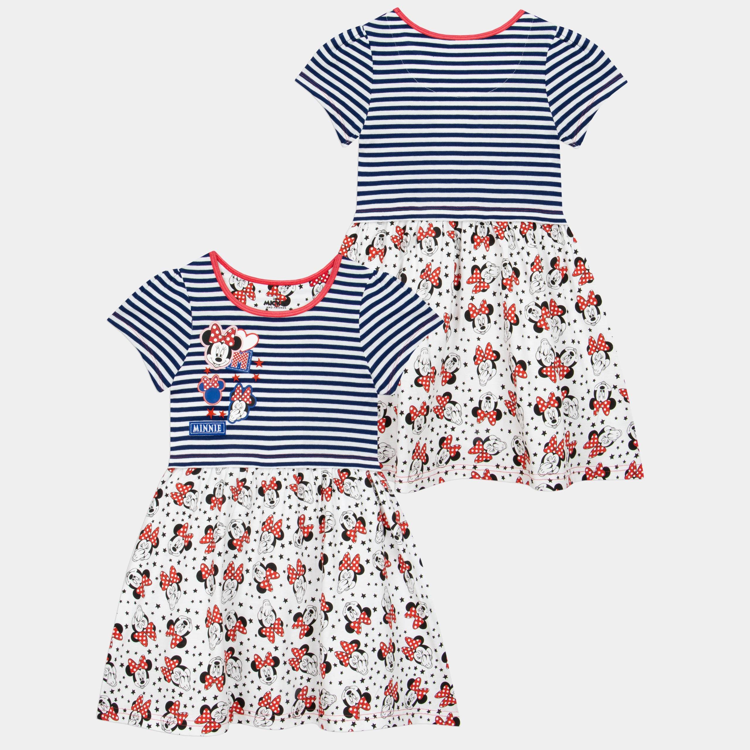 Minnie Mouse Girls Dress | 100% Soft Cotton Disney Dress | Stripe & Polka Dot Character.com Minnie Mouse Girls Dress | 100% Soft Cotton Disney Dress | Stripe & Polka Dot Character.com