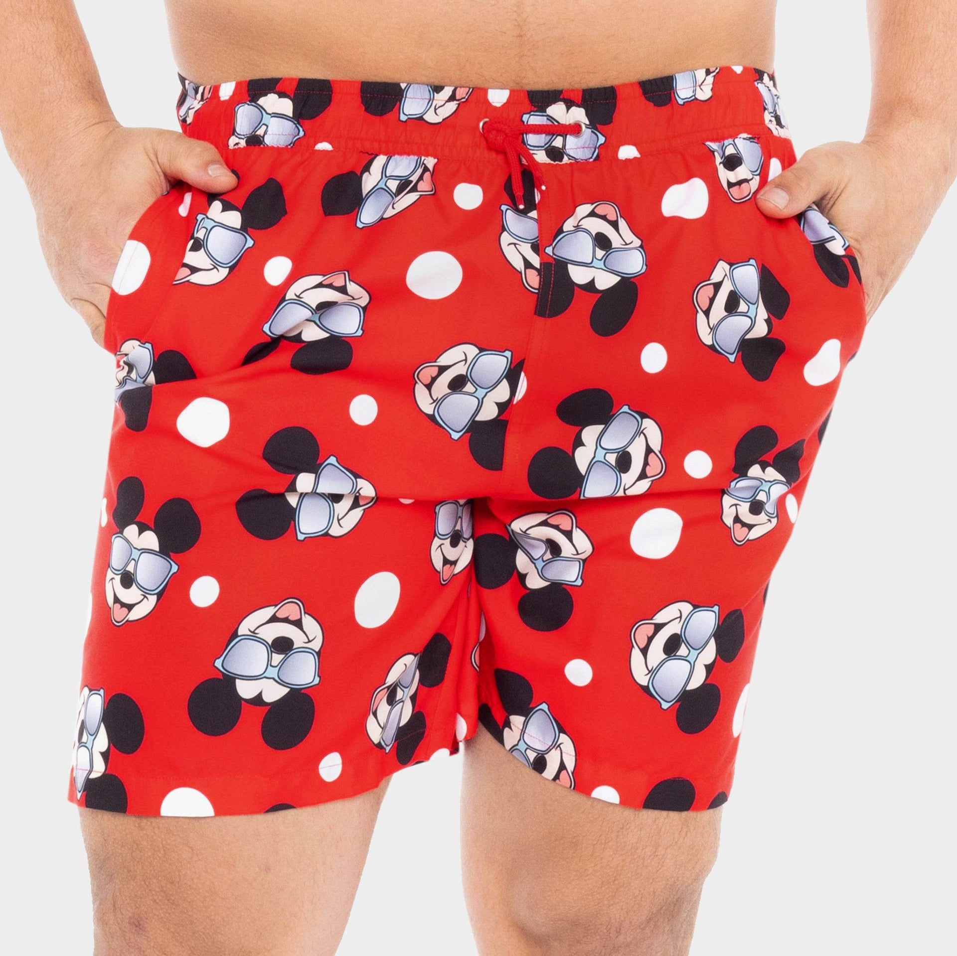 Babyhug Disney Single Jersey Knit Trunks with Mickey Mouse Graphics & Stripes Pack of 3 - White Green & Red main image 1
