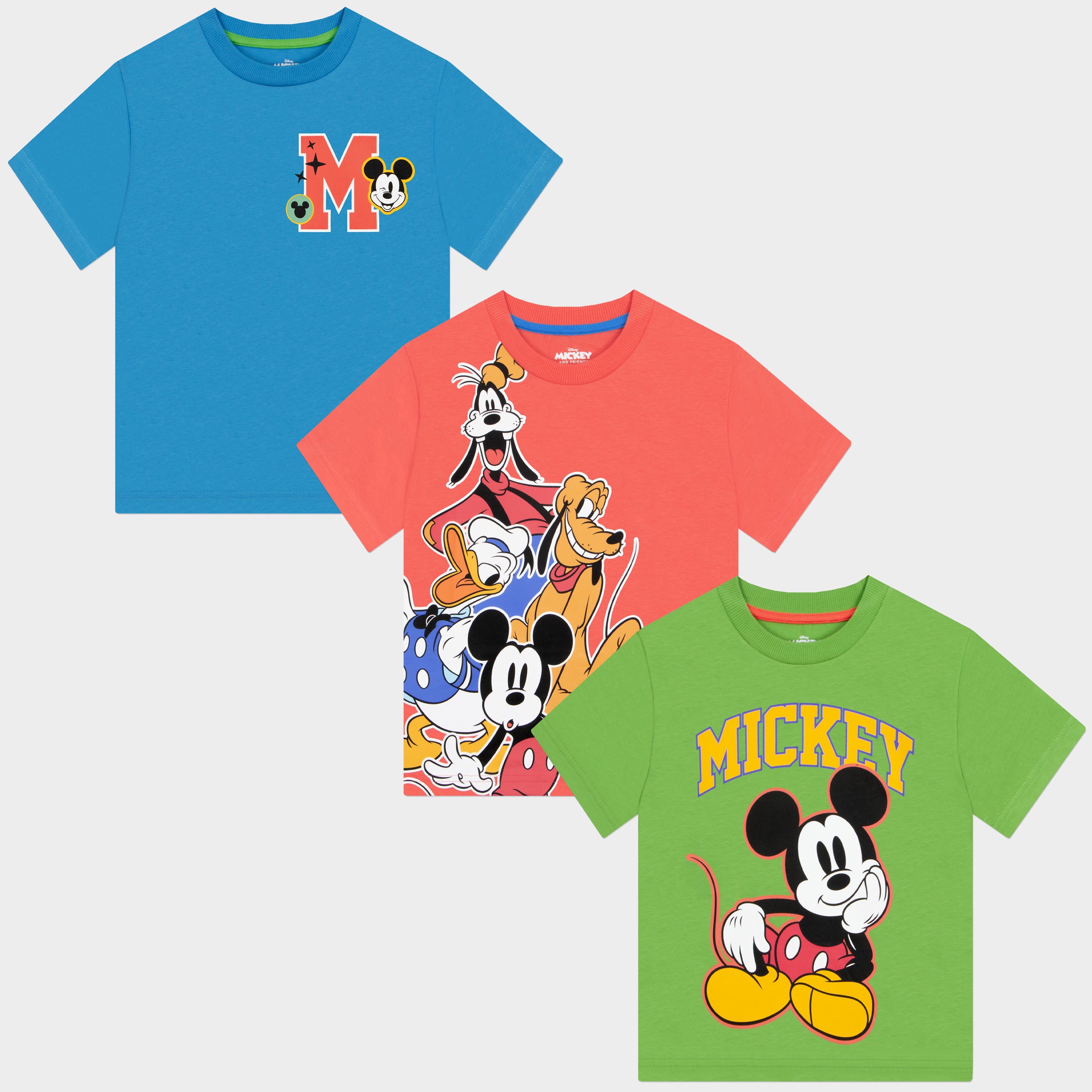 Boys Mickey Mouse 3 Pack T-Shirts