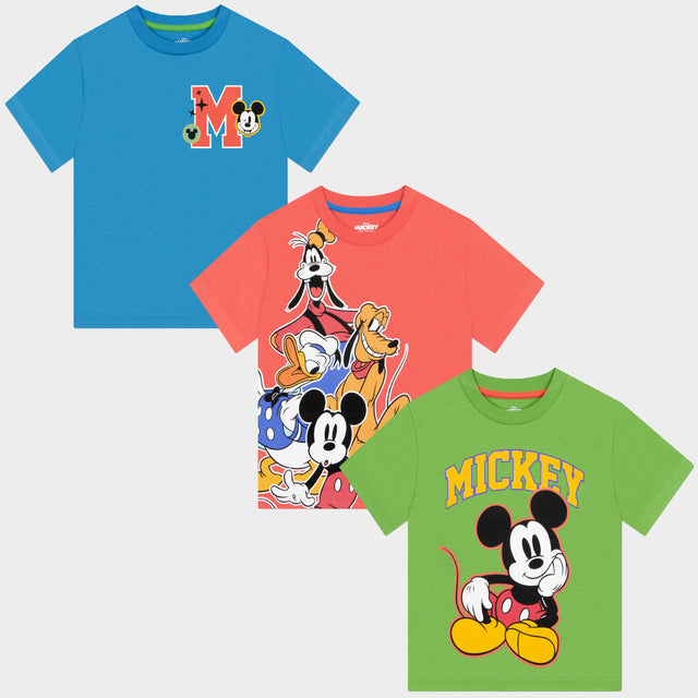 Boys Mickey Mouse 3 Pack T-Shirts