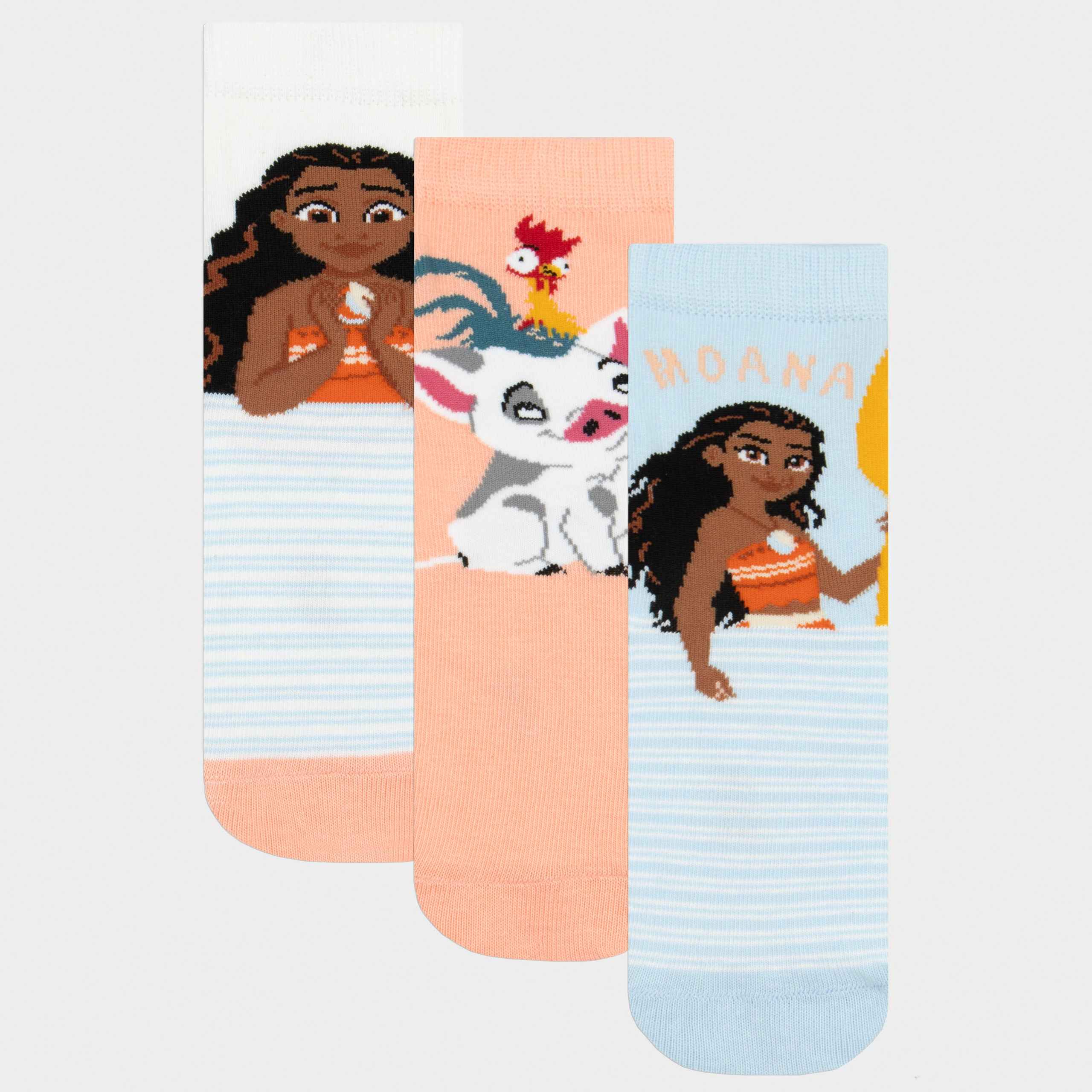 Disney Moana, Pua And Hei Hei Pack Of 3 Socks