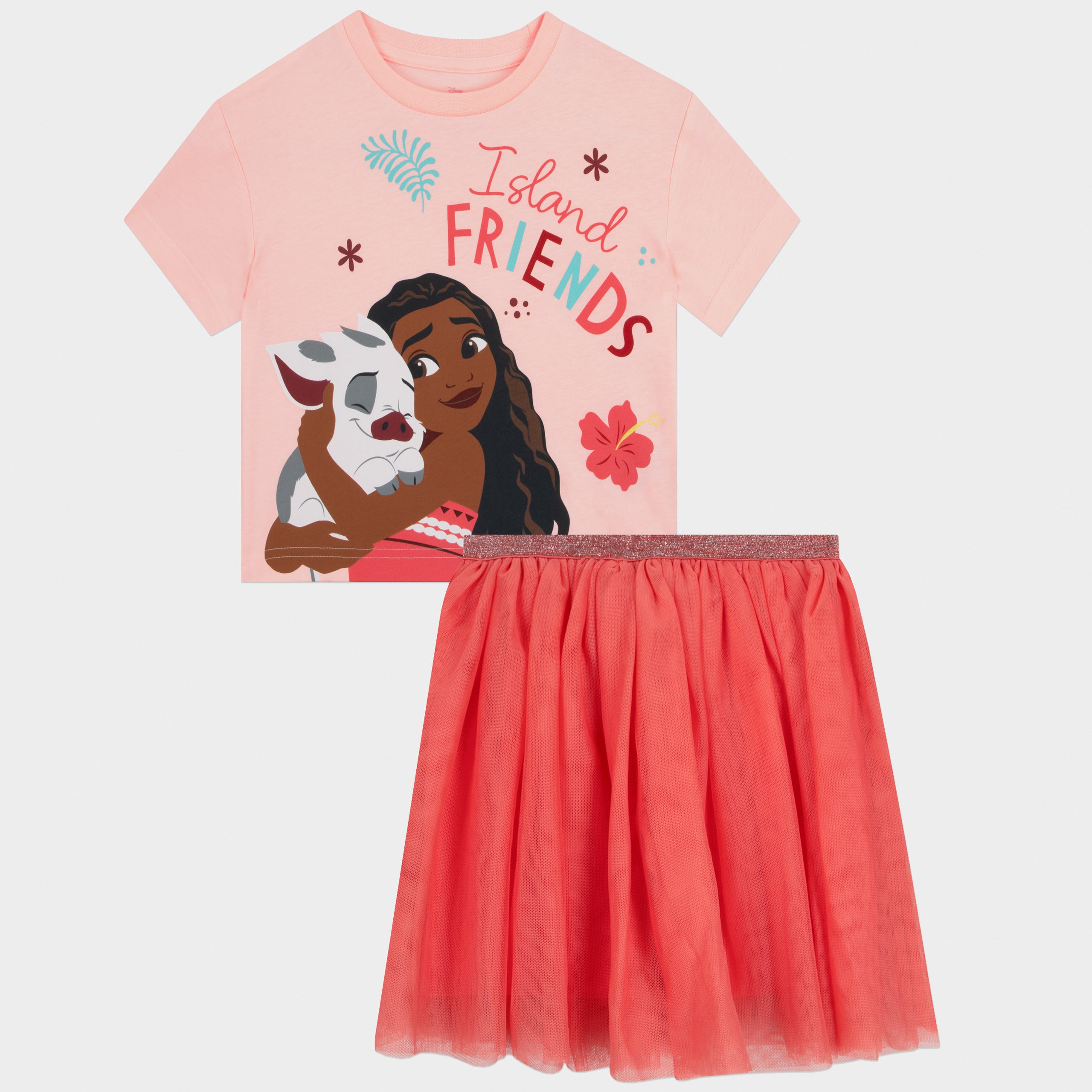 Disney Moana T-Shirt And Tulle Skirt Outfit Set