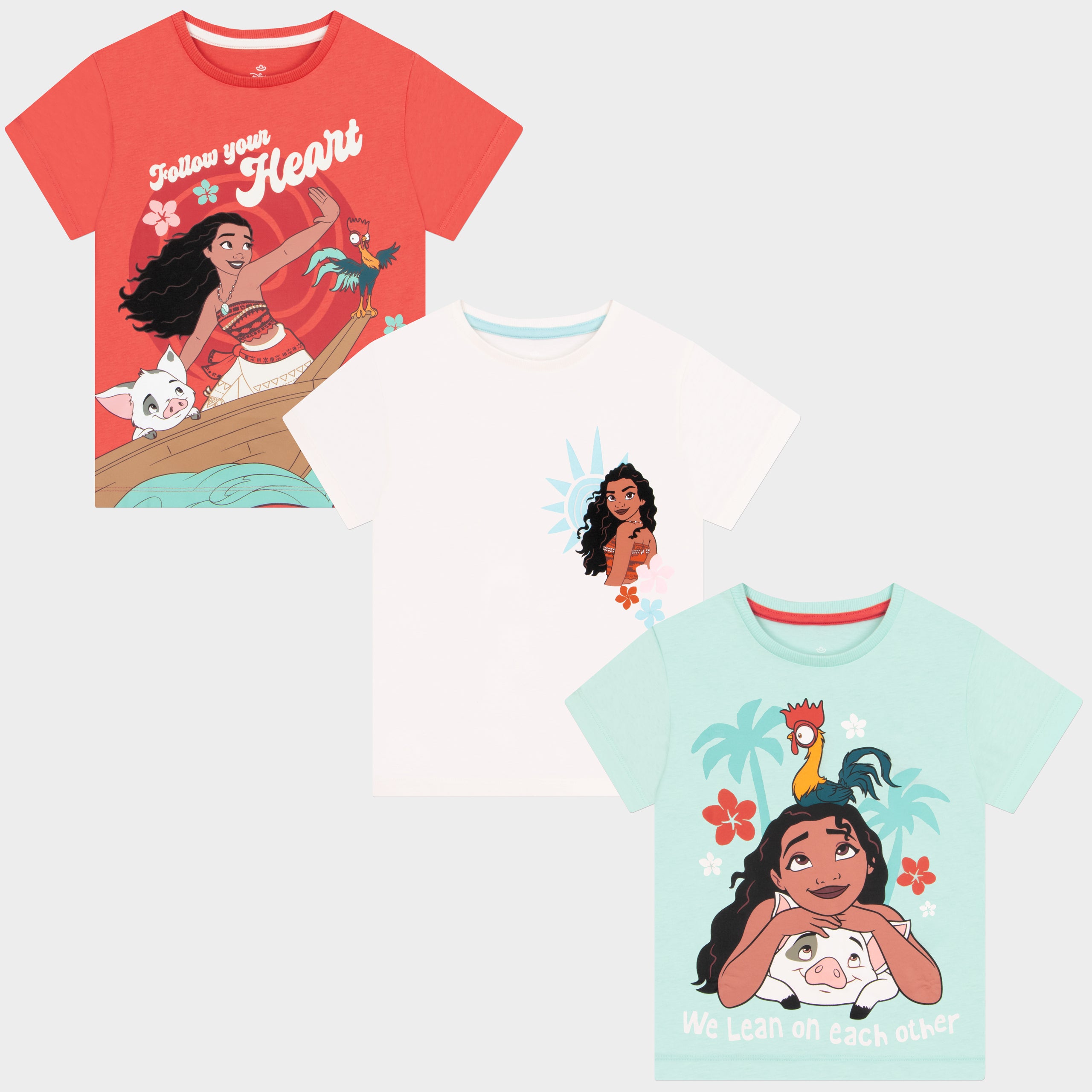 Disney Moana 3 Pack T-Shirts