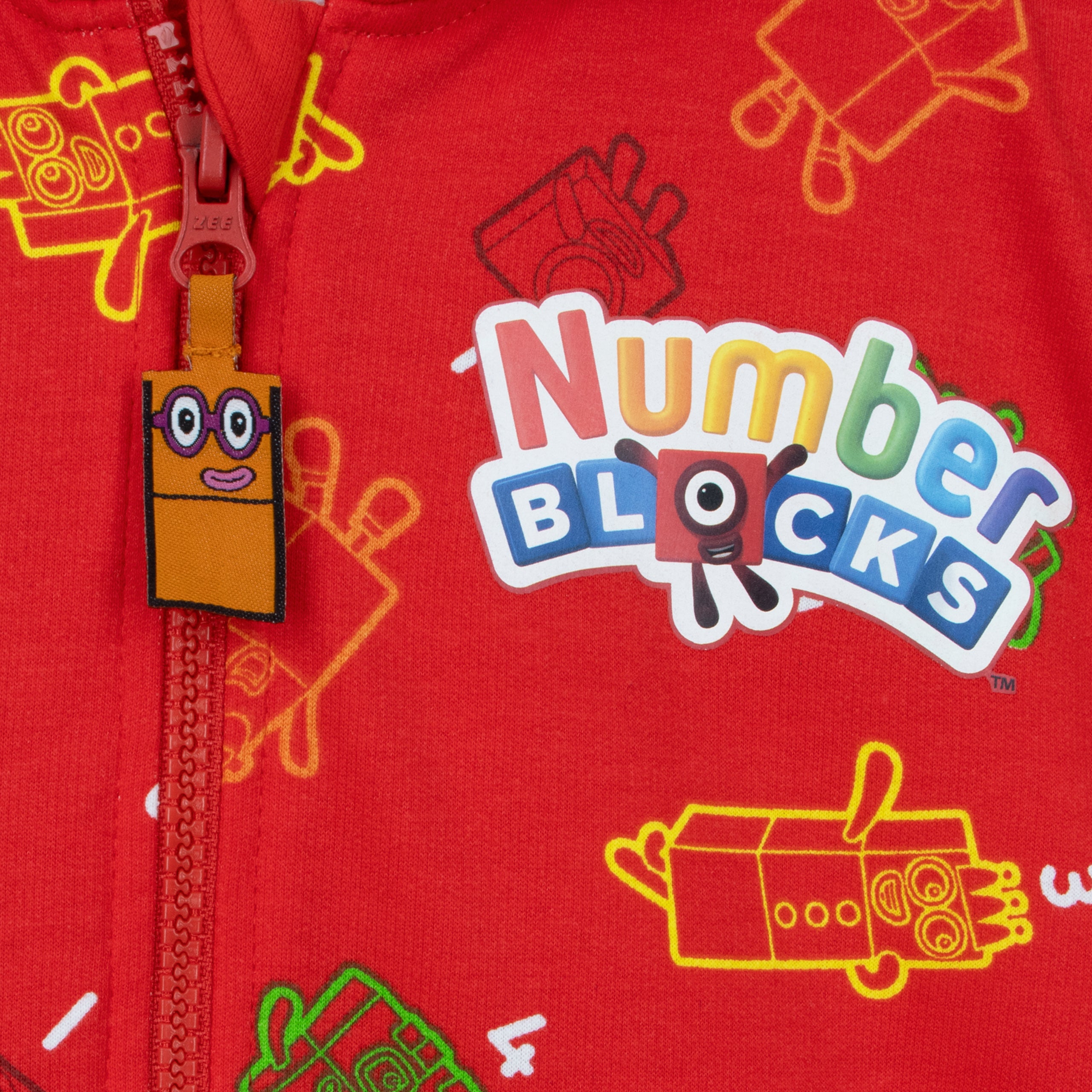 Numberblocks Zip Up Hoodie