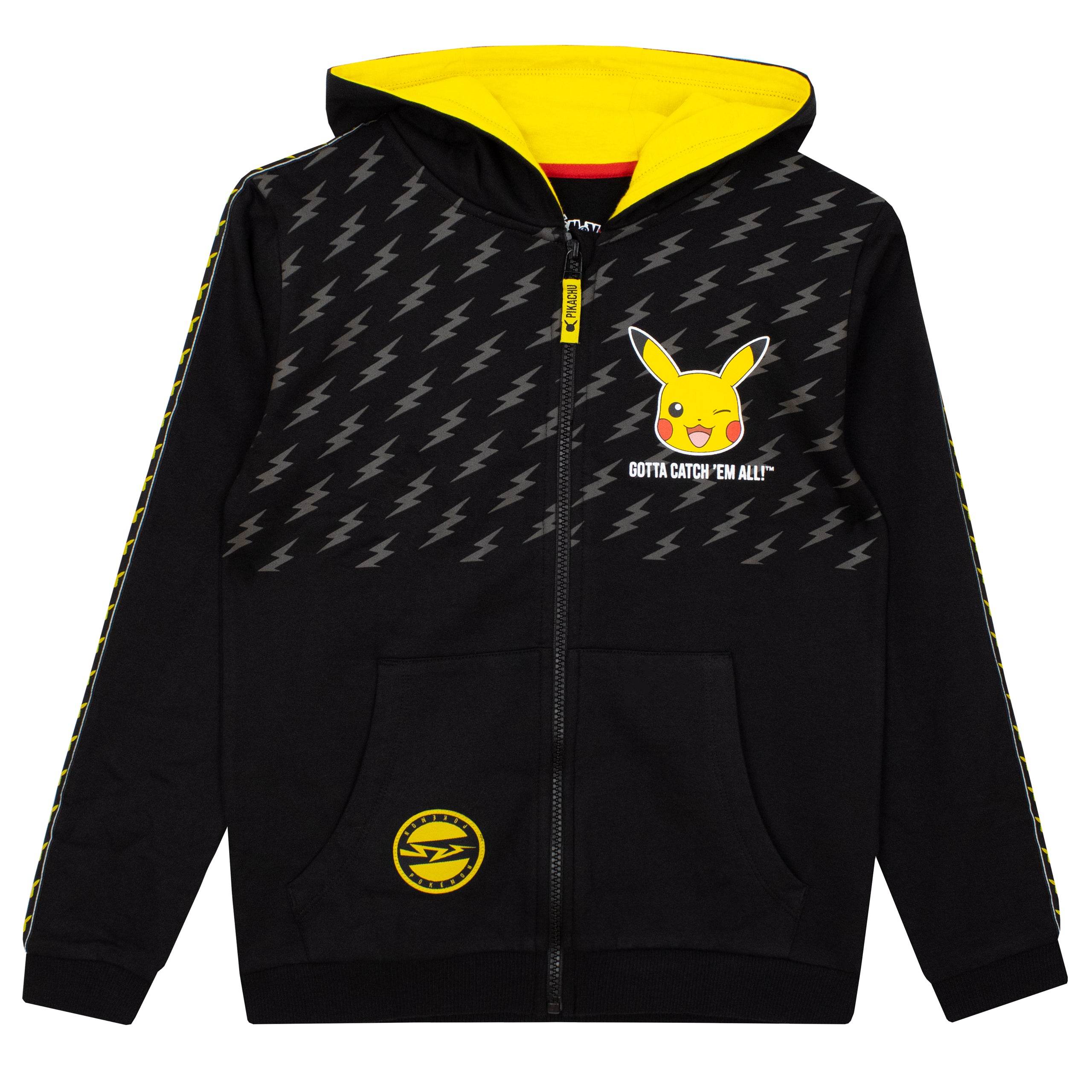 Pikachu Kids Zip Up Hoodie 100% Soft Cotton Pokemon Jumper