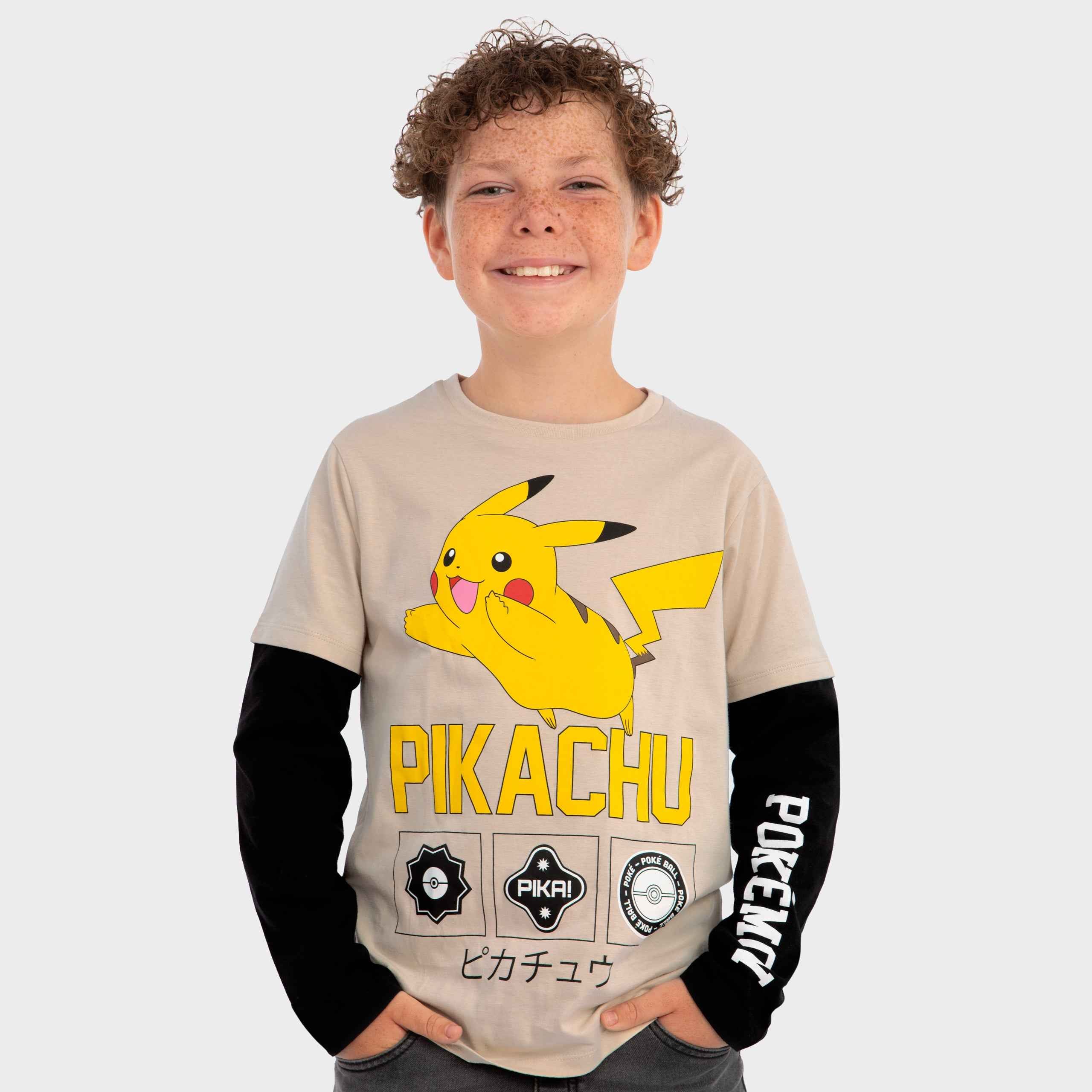 Pokémon Long Sleeve Boys T-Shirt - Pikachu