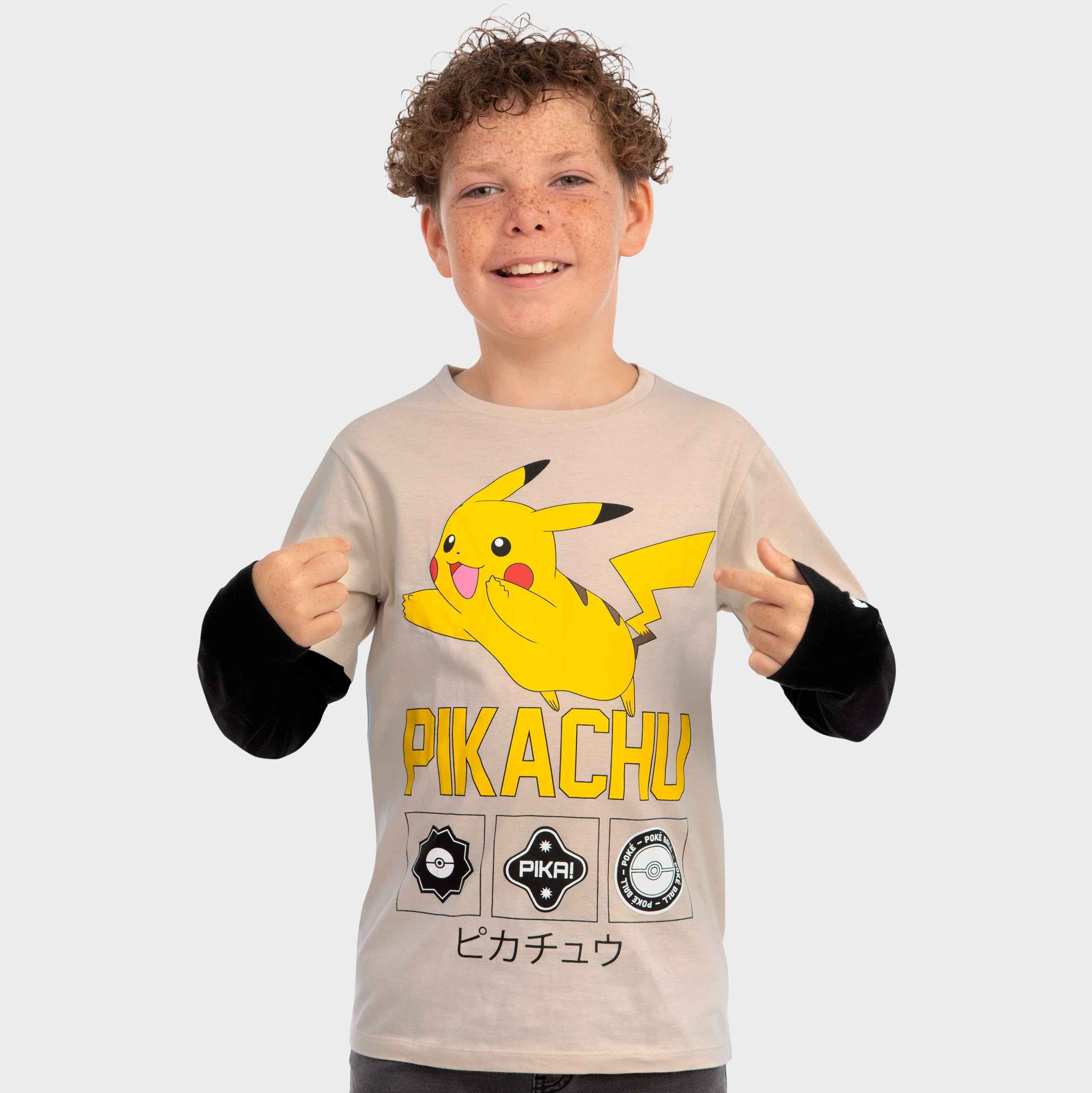 Pokémon Long Sleeve Boys T-Shirt - Pikachu