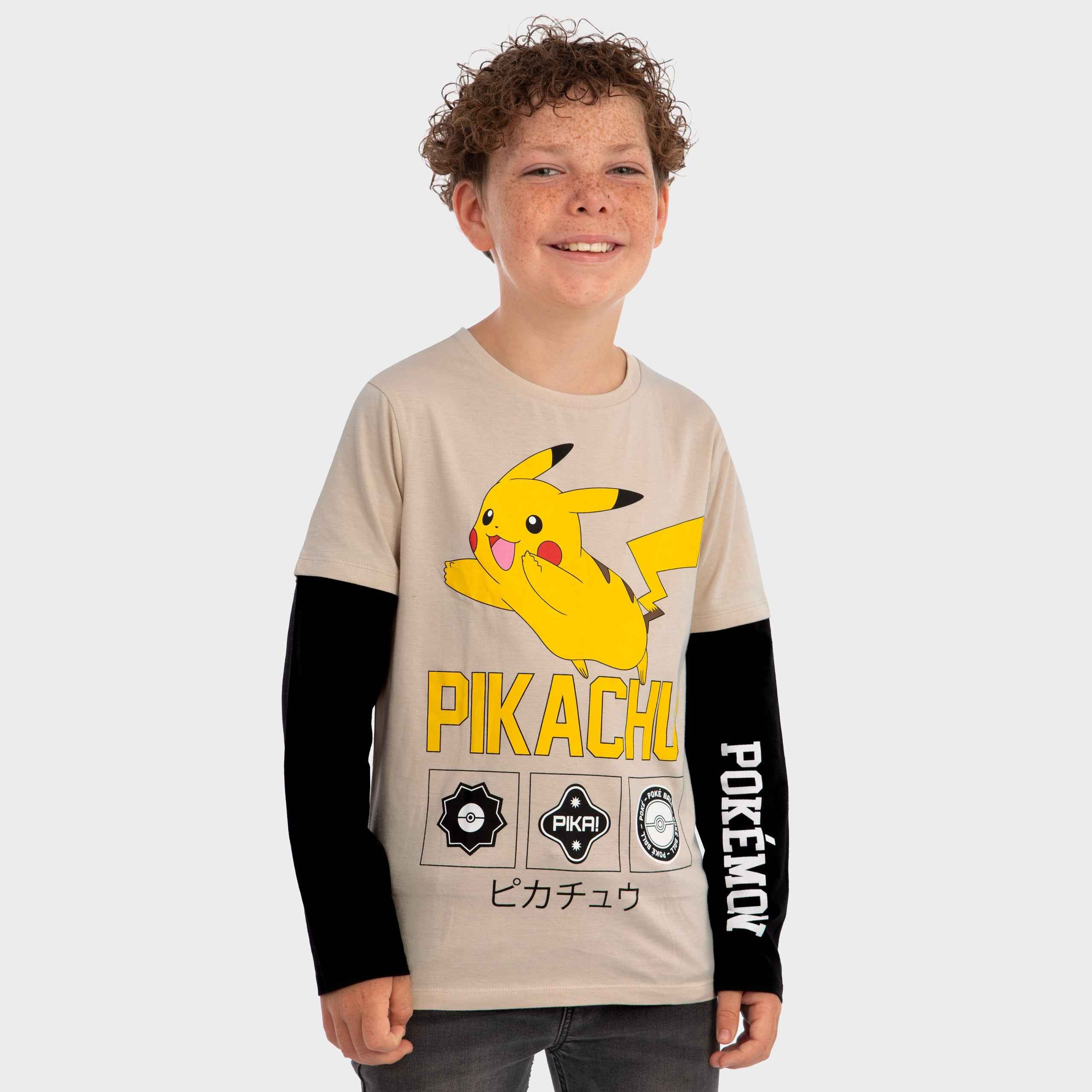 Pokémon Long Sleeve Boys T-Shirt - Pikachu