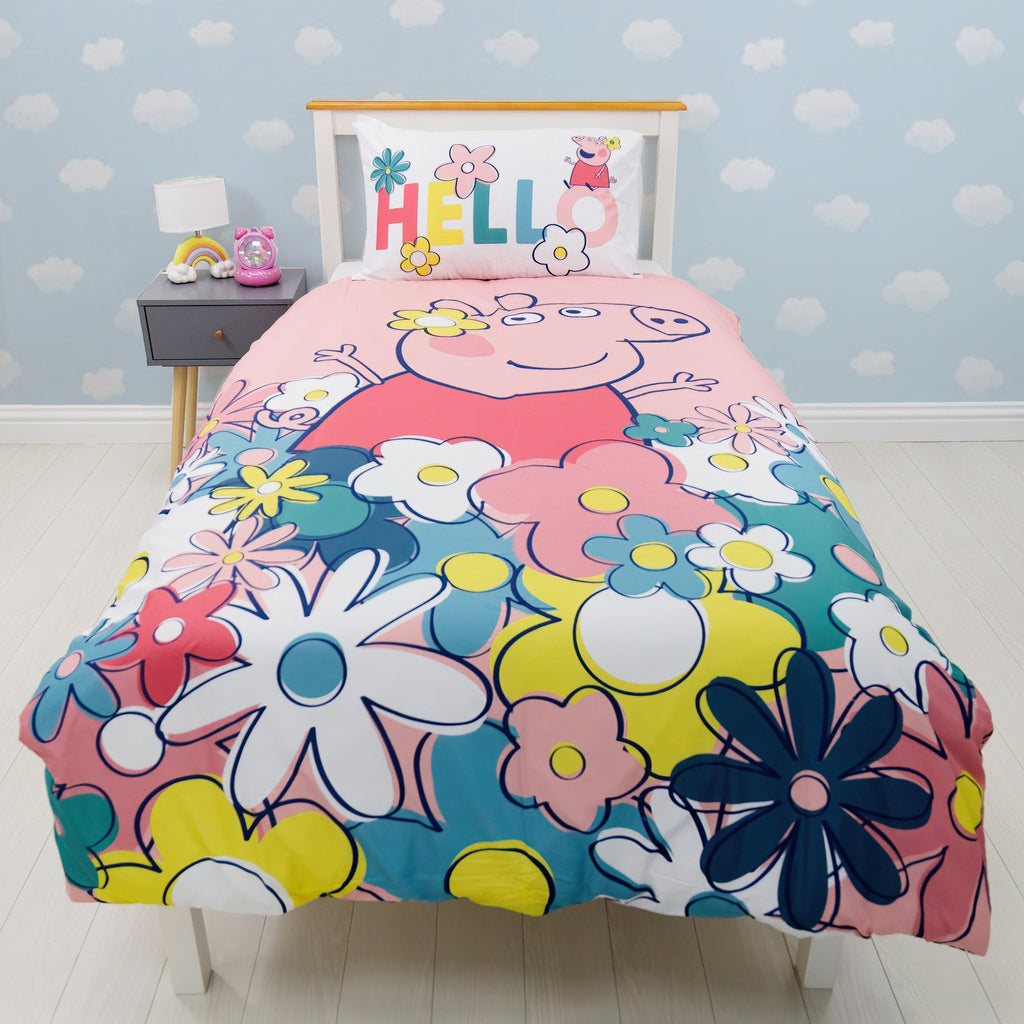 Peppa Pig House on a hill Bedding Single Reversible Duvet Cover