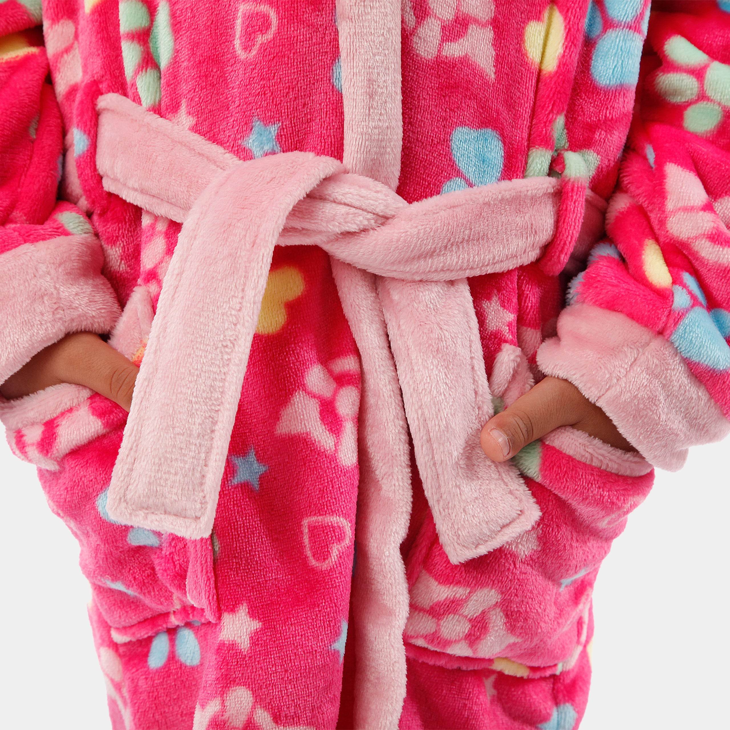 PAW Patrol Girls Dressing Gown 3D Ears Soft Fleece Pink