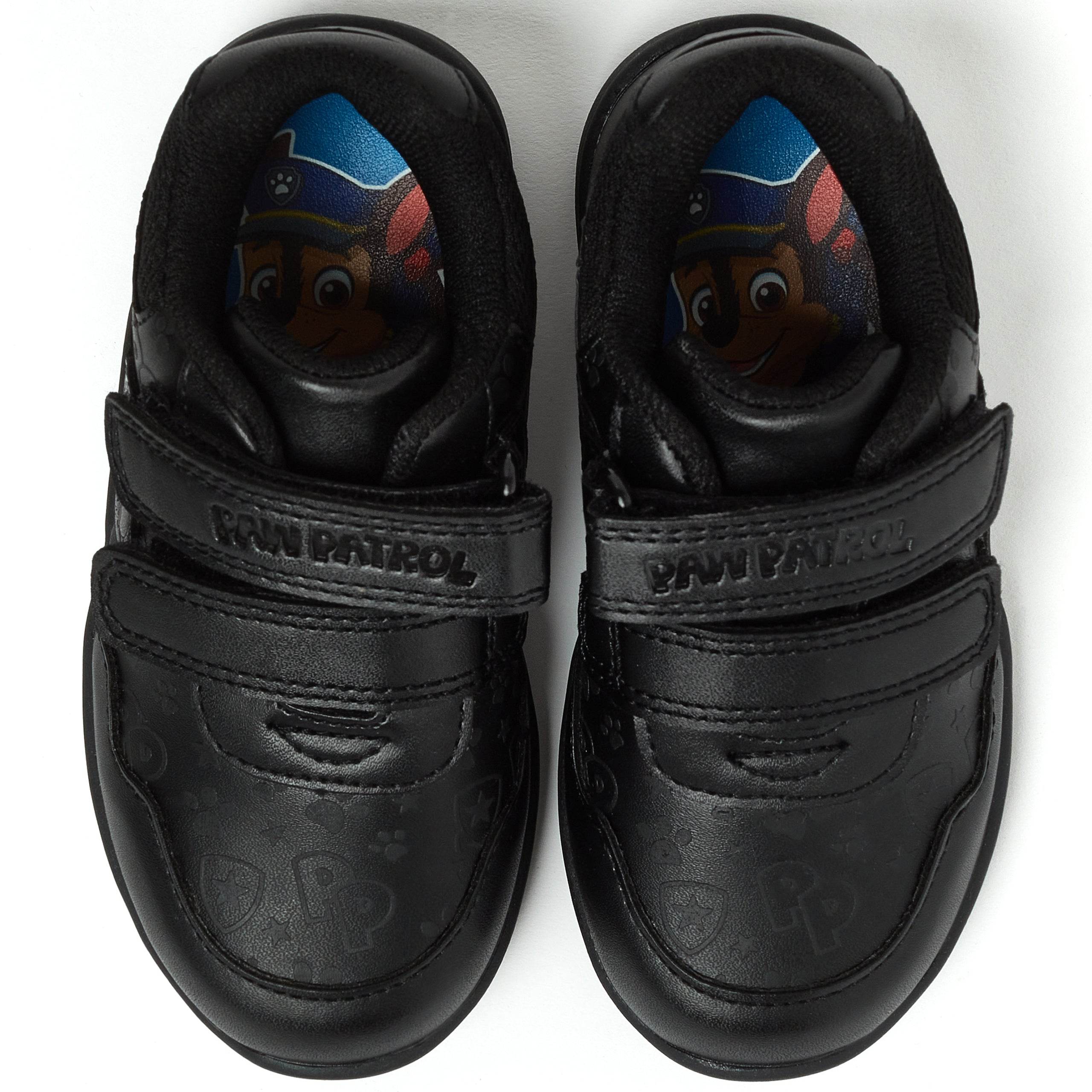 PAW Patrol Chase Boys School Shoes Velcro Strap Black