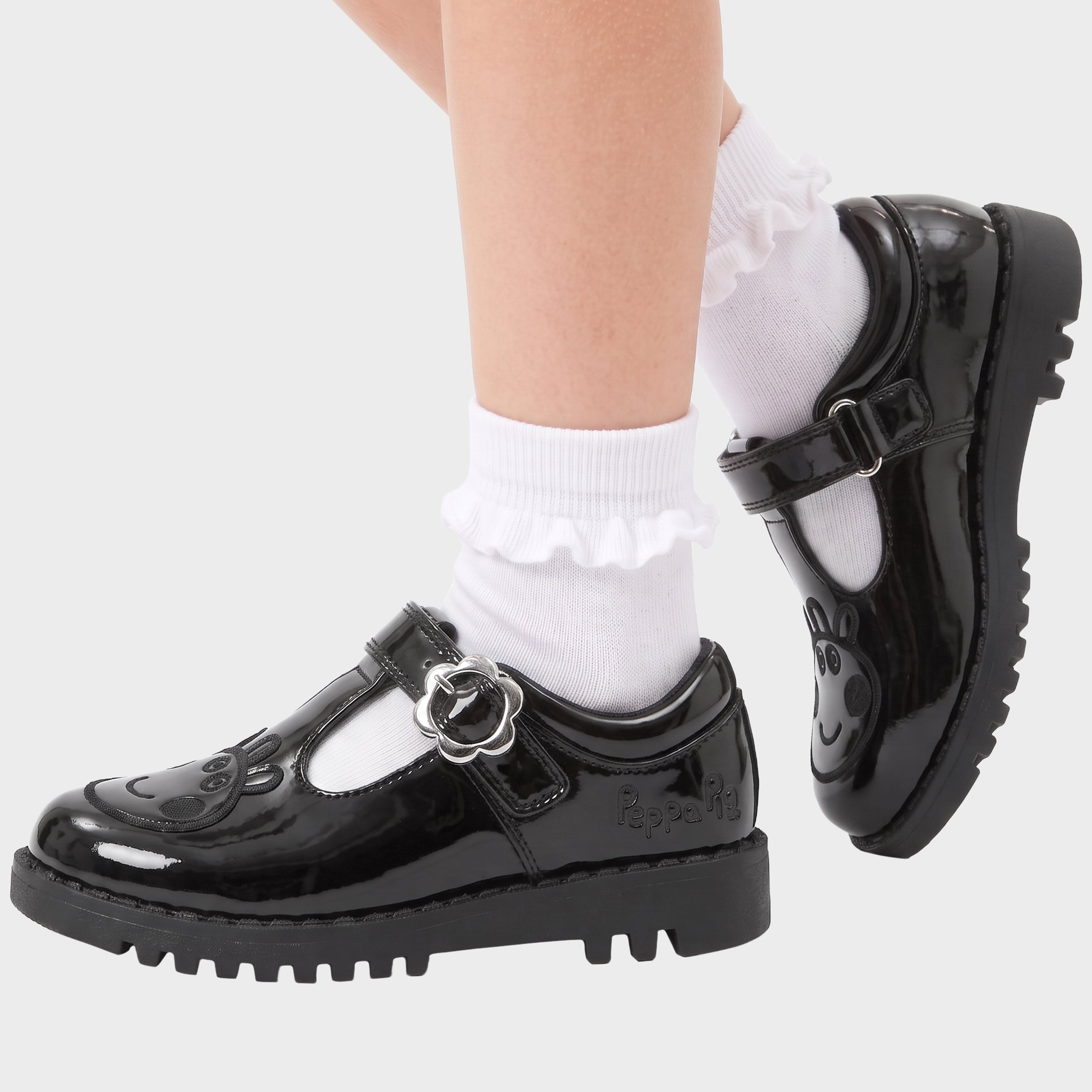 Peppa Pig Flower Buckle School Shoes