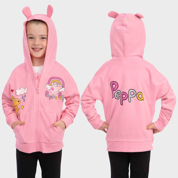 Peppa Pig Zip Hoodie | Pink Girls Hoodie | Peppa Pig Sweatshirt