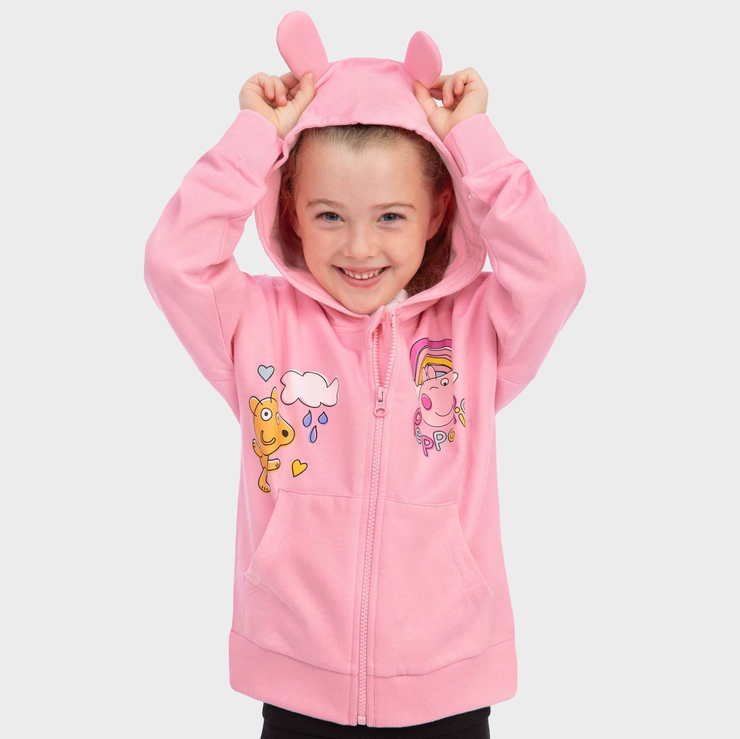 Peppa Pig Zip Hoodie | Pink Girls Hoodie | Peppa Pig Sweatshirt