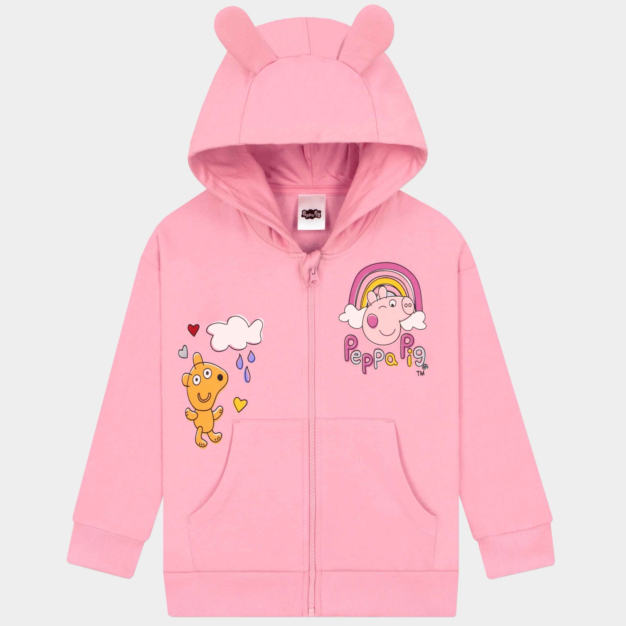 Peppa Pig Zip Hoodie | Pink Girls Hoodie | Peppa Pig Sweatshirt