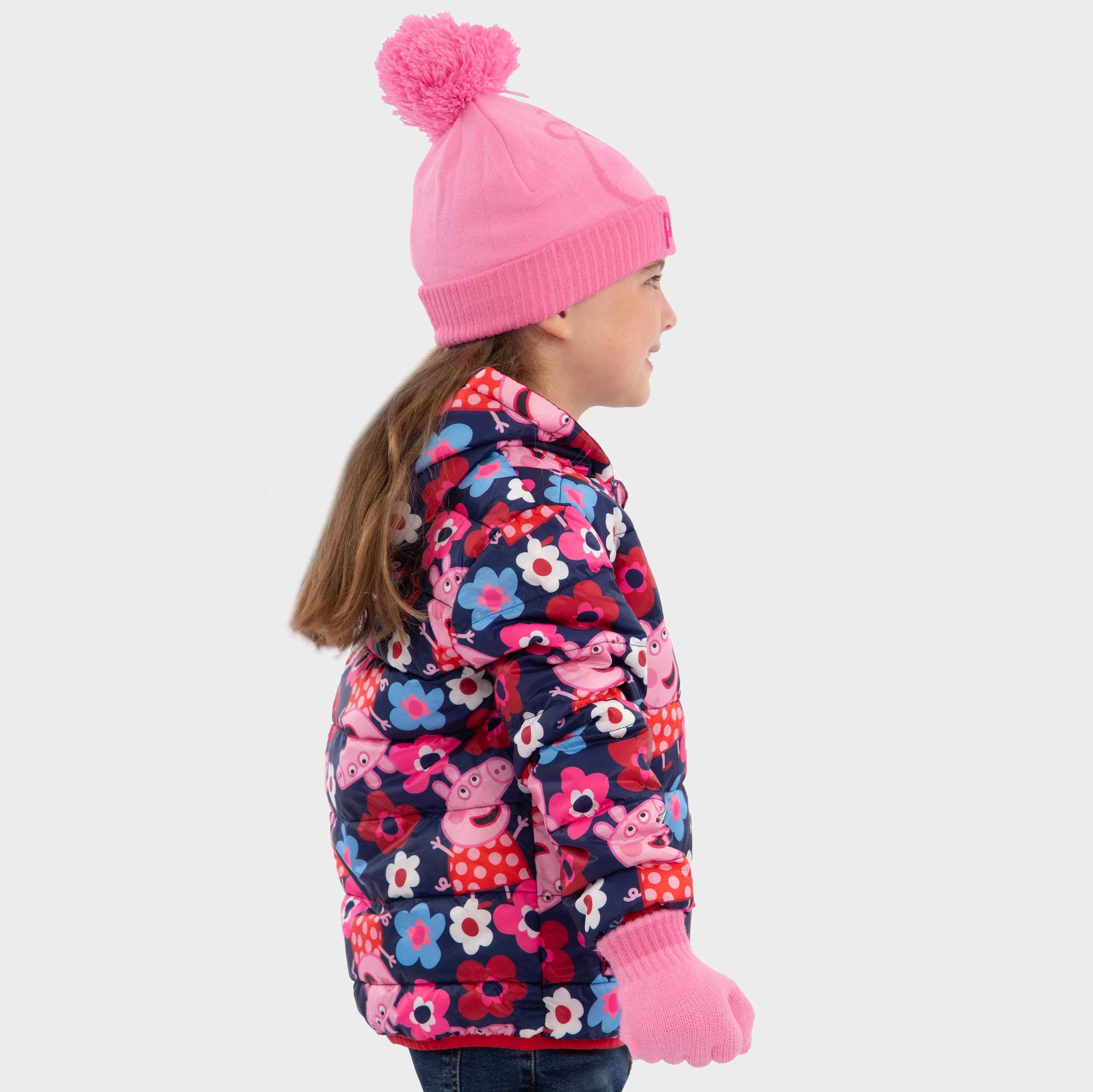 Girls Peppa Pig Hat And Gloves Set