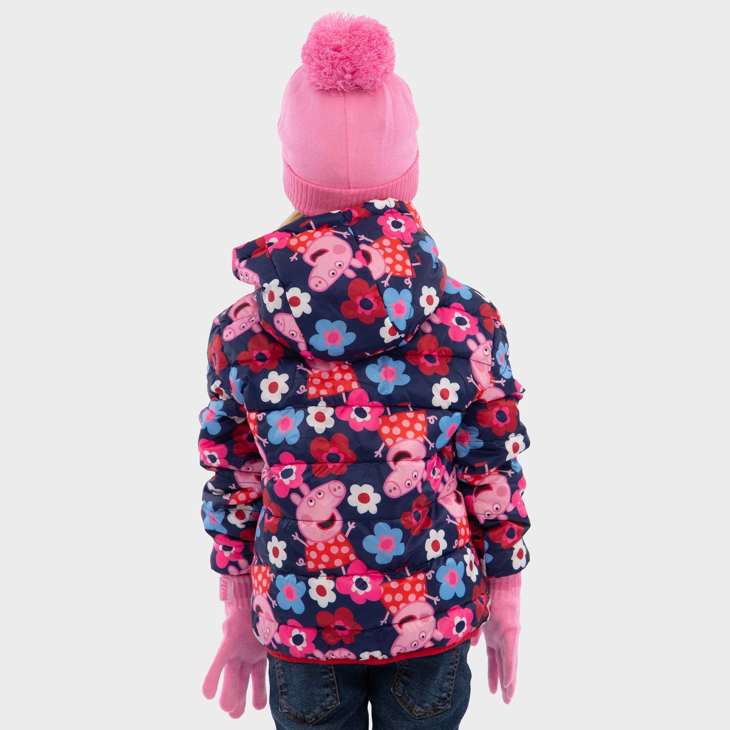 Girls Peppa Pig Hat And Gloves Set