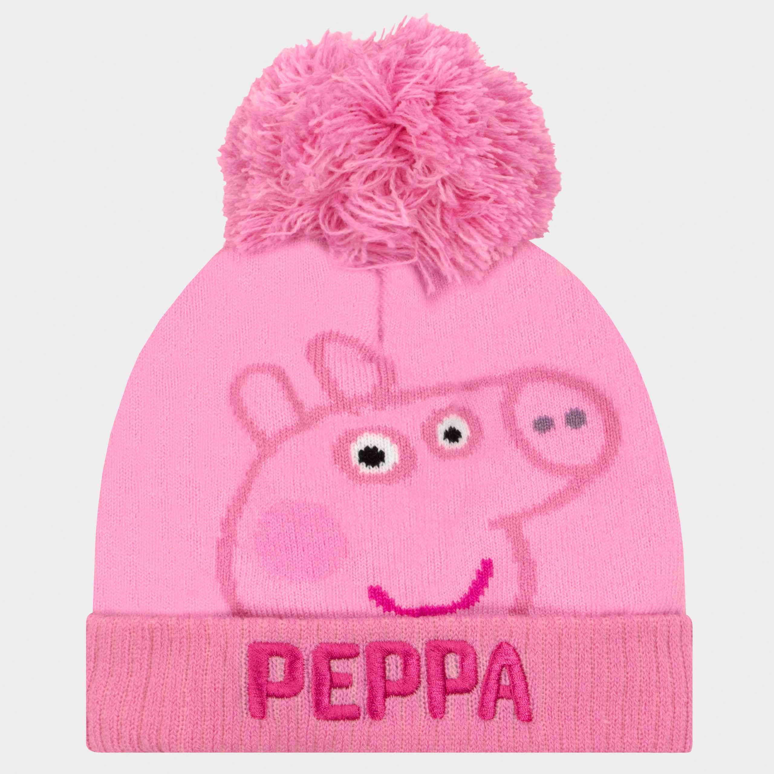Girls Peppa Pig Hat And Gloves Set