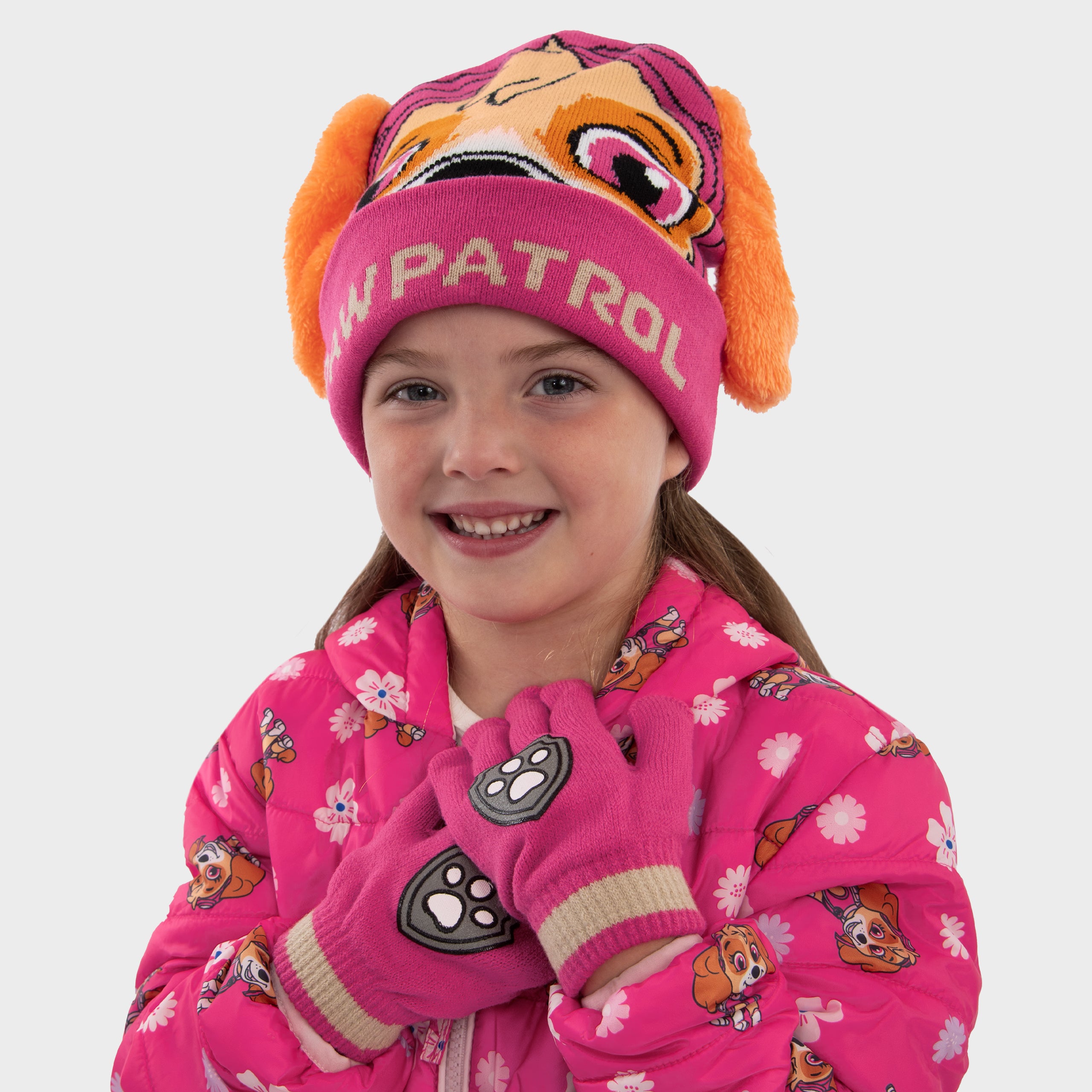 Paw Patrol Skye Hat and Gloves Winter Set