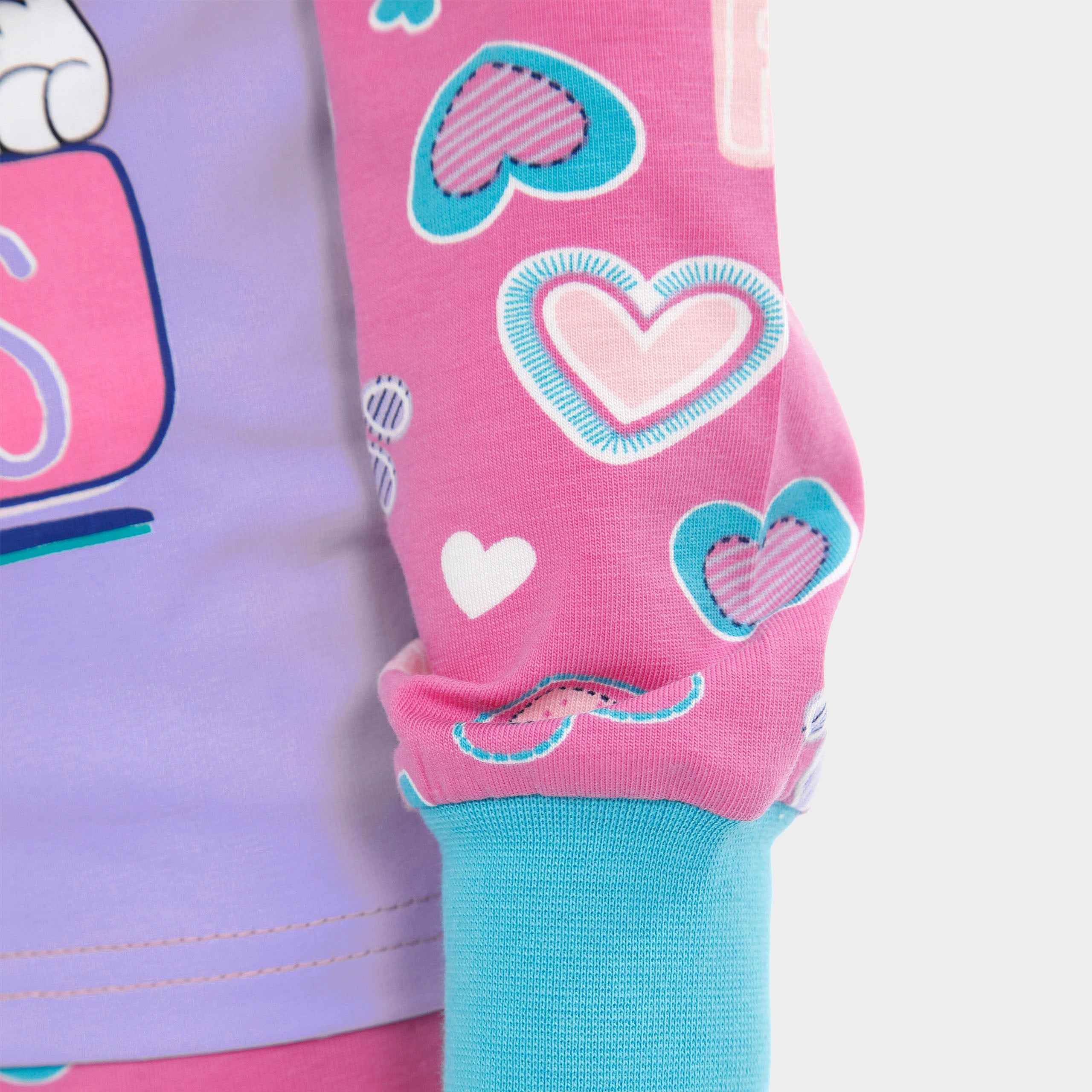 Pijama de Paw Patrol con pantalón largo blanco, fucsia y azul para niña Pijama de Paw Patrol con pantalón largo blanco, fucsia y azul para niña