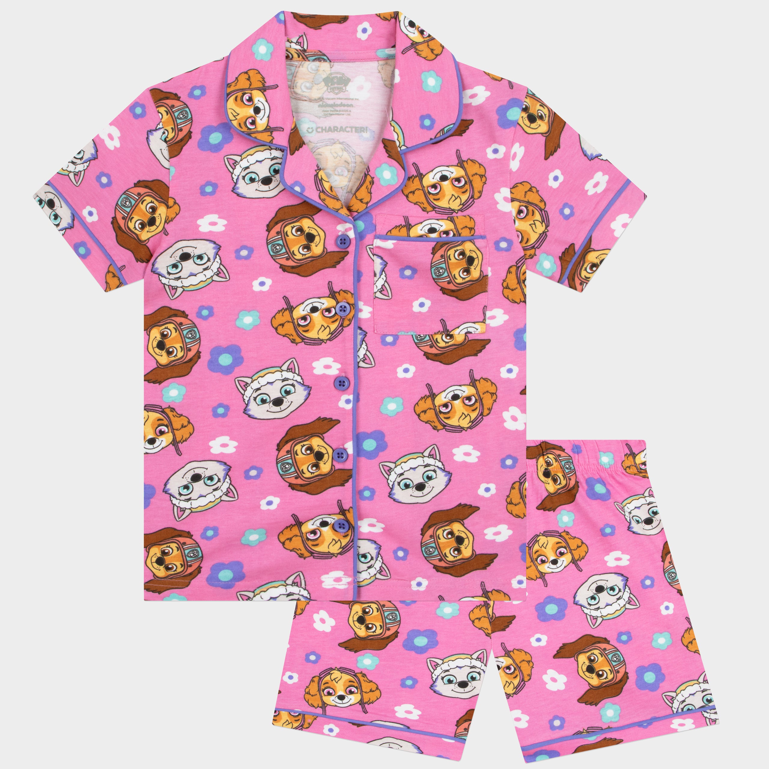 Paw Patrol Liberty Skye & Everest Short Button Up Pyjamas