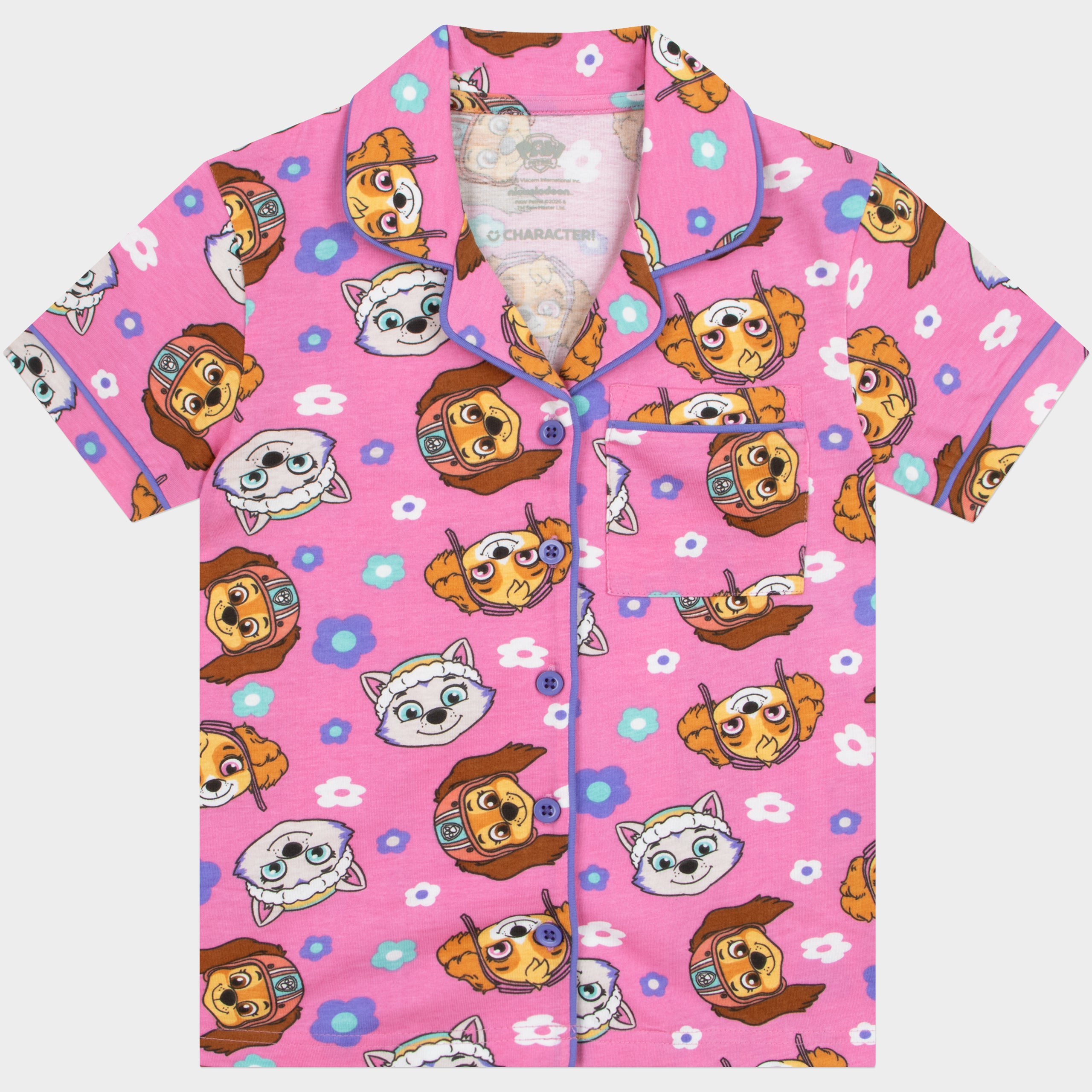 Paw Patrol Liberty Skye & Everest Short Button Up Pyjamas