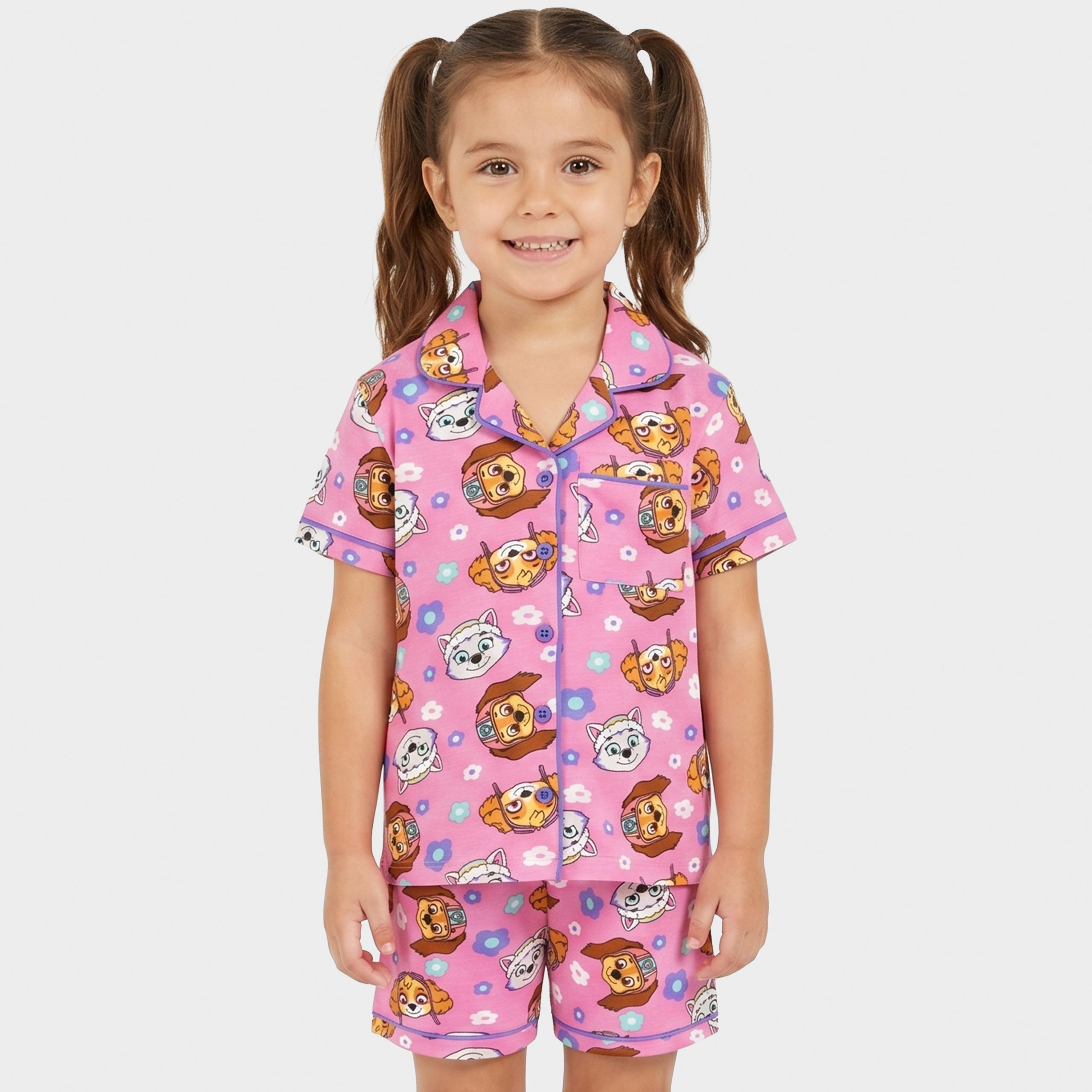 Paw Patrol Liberty Skye & Everest Short Button Up Pyjamas