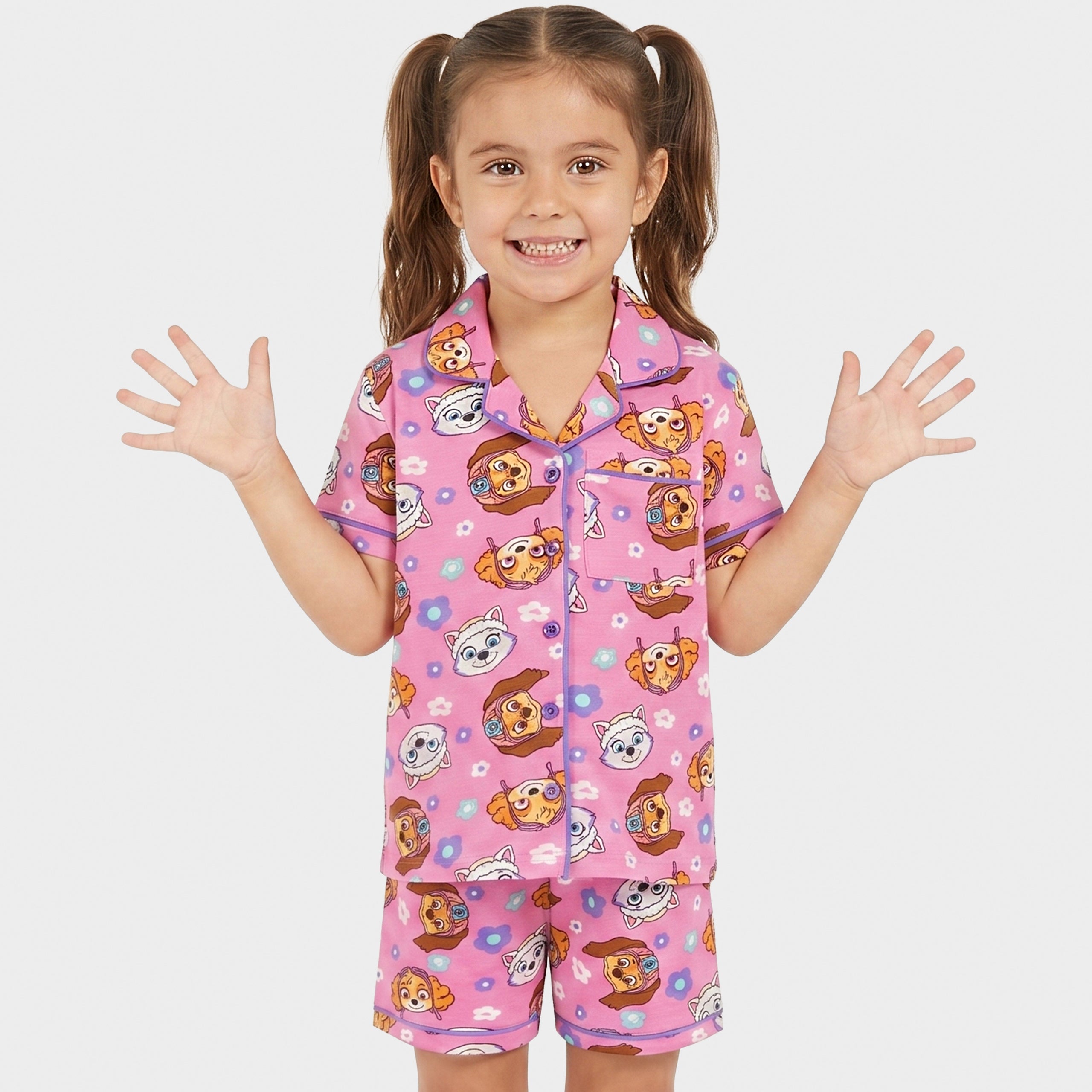 Paw Patrol Liberty Skye & Everest Short Button Up Pyjamas
