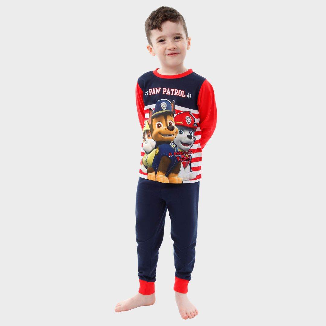 Pigiama Per Bambini E Ragazzi Paw Patrol - Set Con T-Shirt E Pantaloni Lunghi - Licenza Ufficiale Popgear, Taglie 1-6 Anni