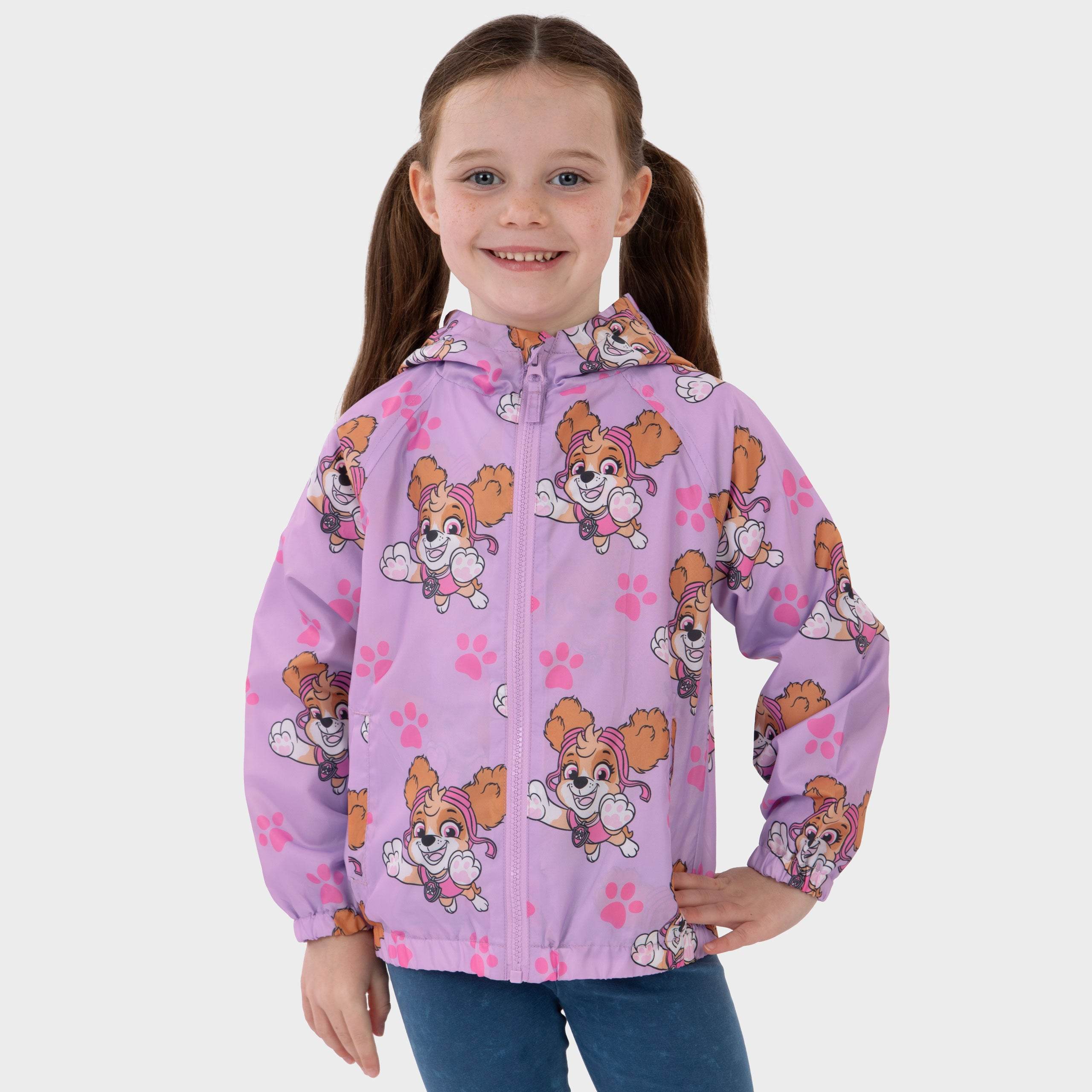 Paw Patrol Pink Skye & Paw Print Hooded Raincoat - Character.com