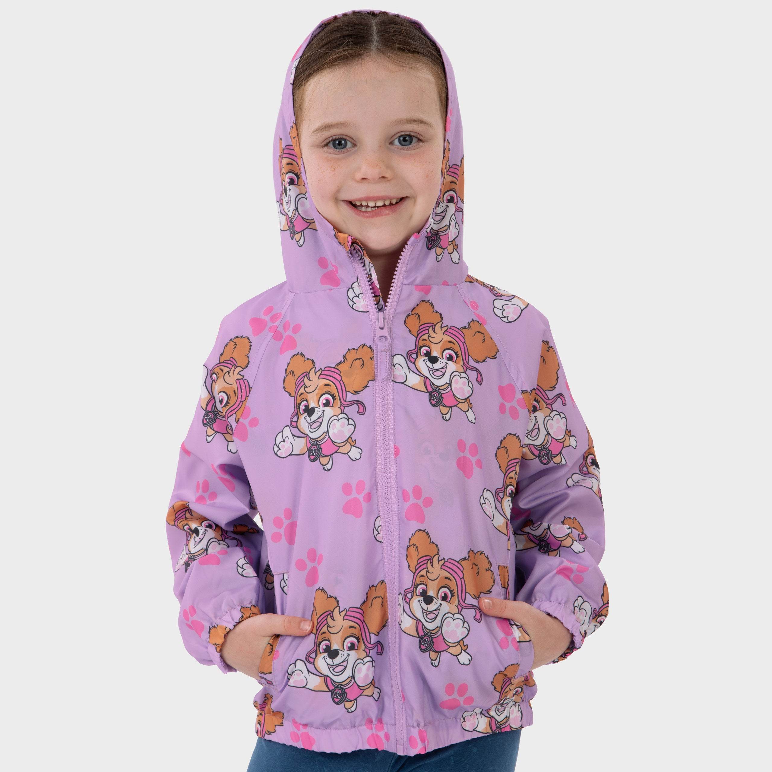 Paw Patrol Pink Skye & Paw Print Hooded Raincoat - Character.com