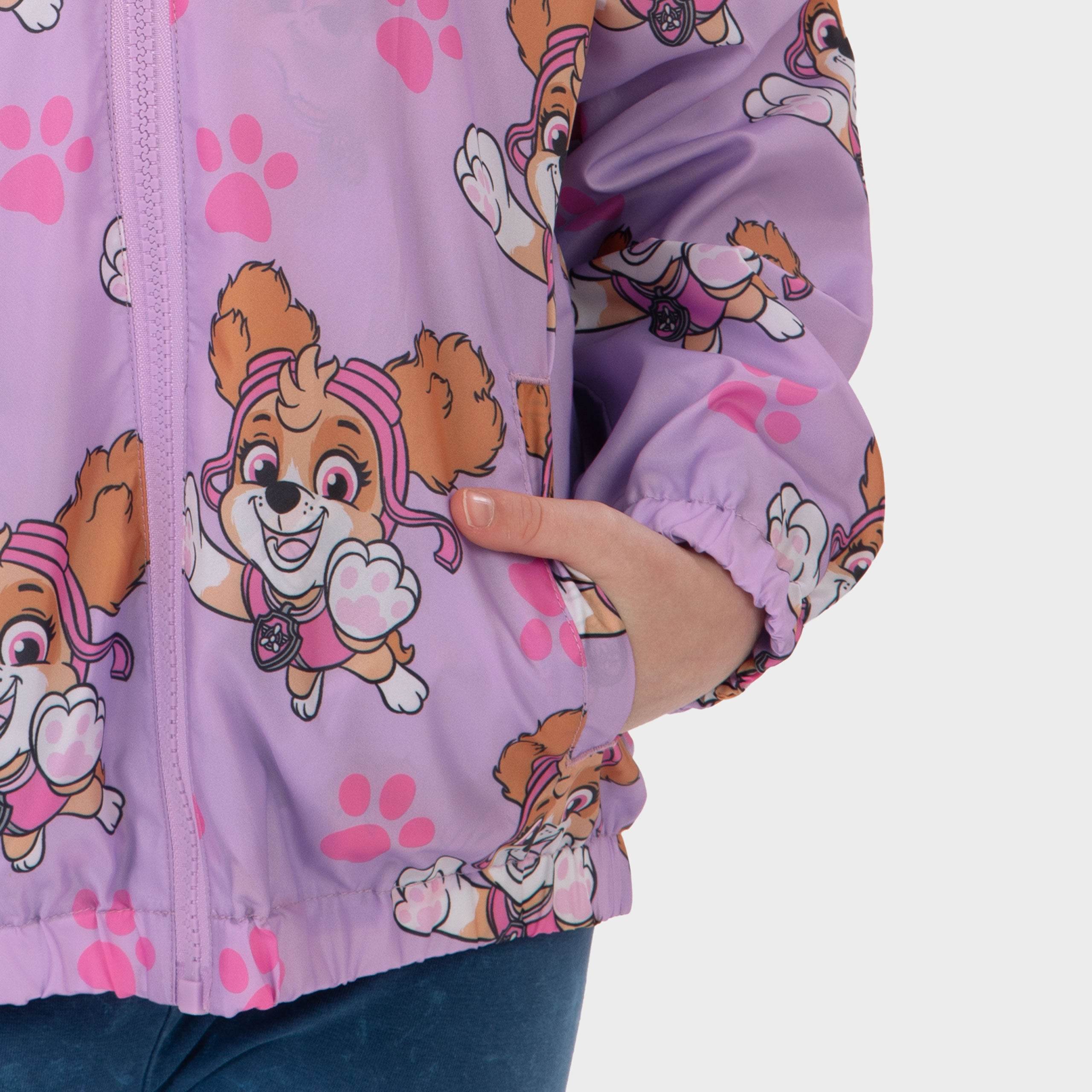 Paw Patrol Pink Skye & Paw Print Hooded Raincoat - Character.com