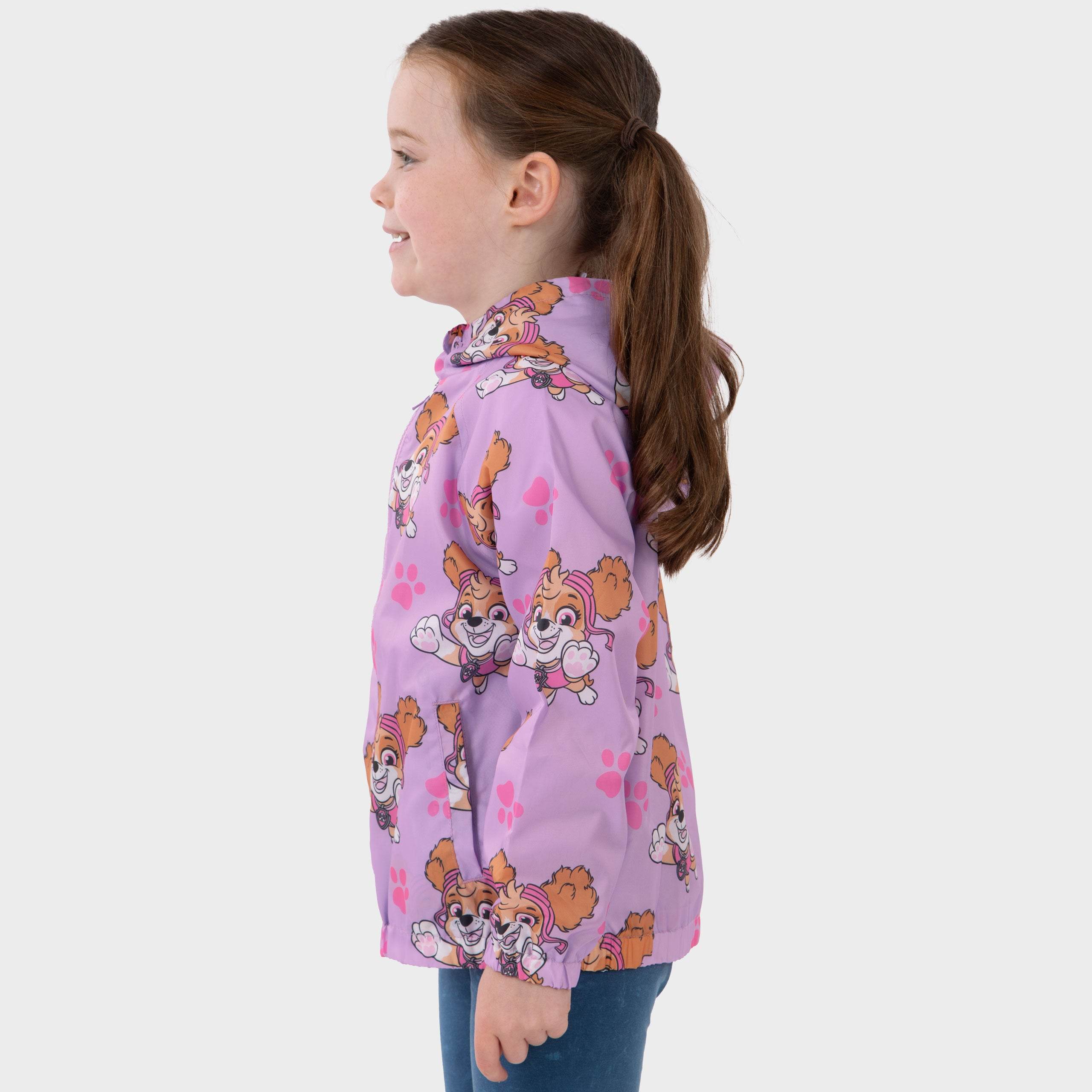 Paw Patrol Pink Skye & Paw Print Hooded Raincoat - Character.com